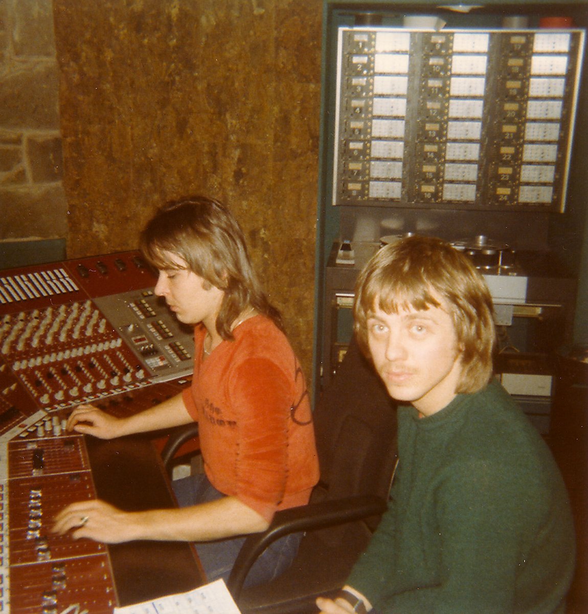 StrawberryNorth's tweet photo. As thoughts turn to Saturday's game with Norway, a flashback to 1977 + Norwegian Trond Granlund is in Strawberry with Martin Lawrence mixing his Made in Manchester album that had been recorded at Indigo Studios with musicians such as Vic Emerson. Photo courtesy of Trond Granlund https://t.co/Ojdzb5BvLp