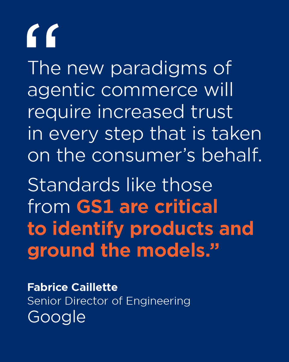 gs1's tweet photo. As AI systems increasingly act on behalf of people, trust becomes critical.

When data is fragmented, AI outcomes become unreliable. Standards act as guardrails, grounding AI in information that can be interpreted consistently.

Find out more: https://t.co/i3VNRPrCHe https://t.co/4Q63tomXP6