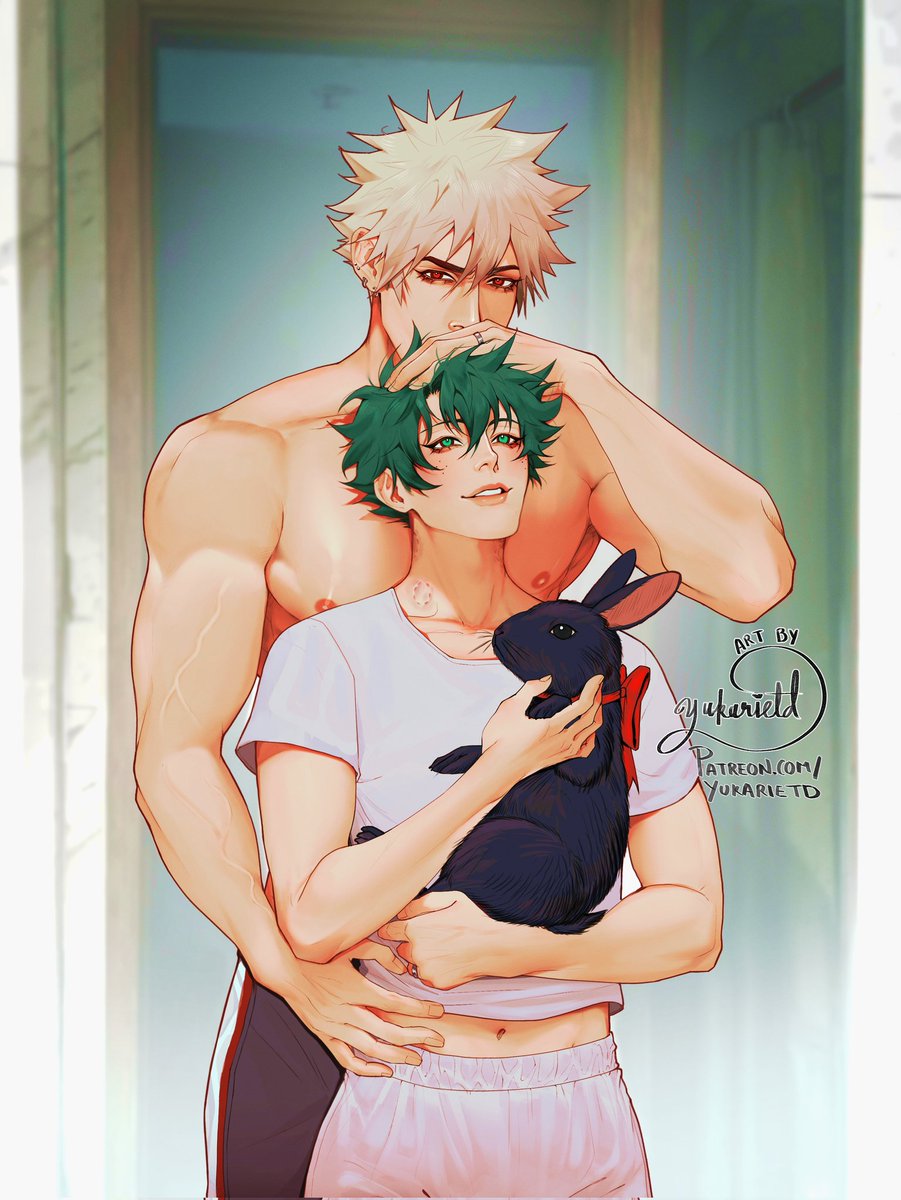 YukarietD's tweet photo. 🧡💚🐰 SIZE DIFFERENCE - BKDK. 

I’m OBSESSED with the size difference trope. I seriously can’t stop thinking about Katsuki as this huge, tall, insanely strong Alpha, while Izuku is this sweet, delicate, beautiful Omega aaaahhhh 💥🧡💚 #bkdk #ktdk #Bakudeku #katsudeku #omegaverse https://t.co/Osy2QQHl7w