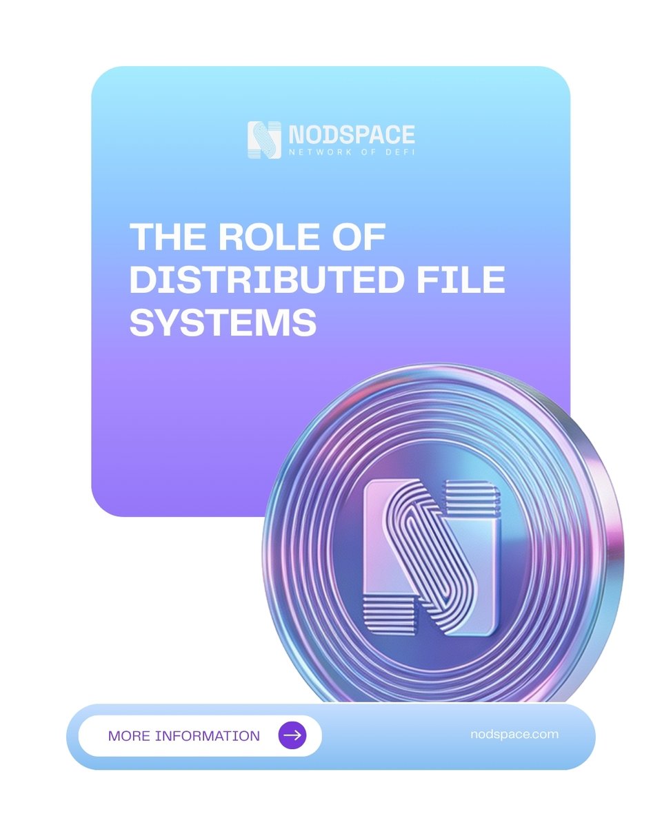 NodspaceLimited's tweet photo. The Role of Distributed File Systems

Distributed file systems provide the storage infrastructure for many blockchain-based applications. Instead of placing files on a single server, information is distributed across multiple independent nodes connected through decentralized networks. This architecture improves availability because data remains accessible even if individual storage providers go offline. It also reduces dependence on centralized infrastructure.

Large files such as NFT images, videos, documents, and application resources are commonly stored using distributed file systems rather than directly on blockchain networks. This helps optimize blockchain performance while preserving decentralization.

The combination of distributed storage and blockchain verification creates efficient systems for managing digital assets across Web3 environments.

As decentralized applications continue to evolve, distributed file systems play an increasingly important role in supporting scalable digital ecosystems.