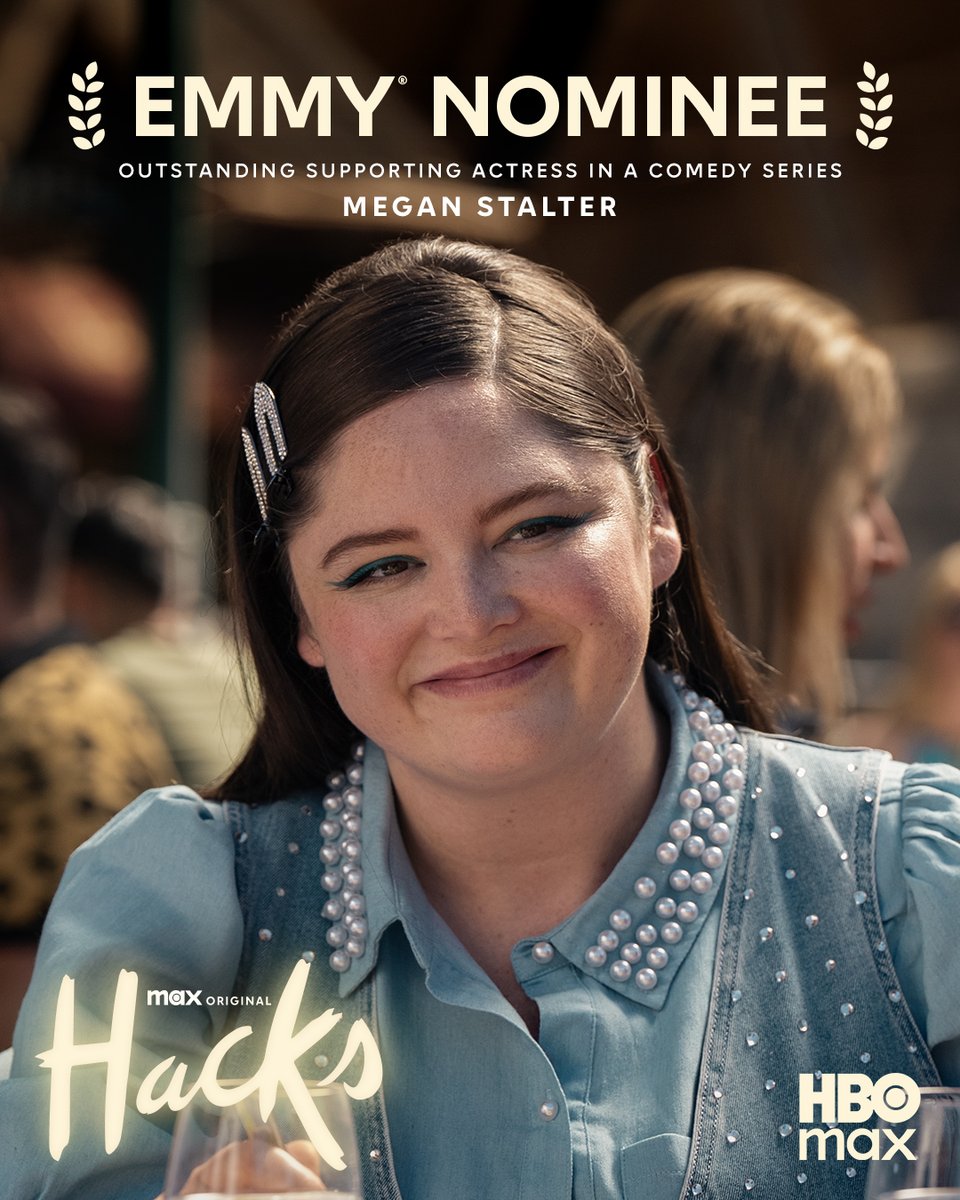 hbomax's tweet photo. Prettiest nominee in America! #MeganStalter #Hacks #Emmys https://t.co/QMIEiPML9A