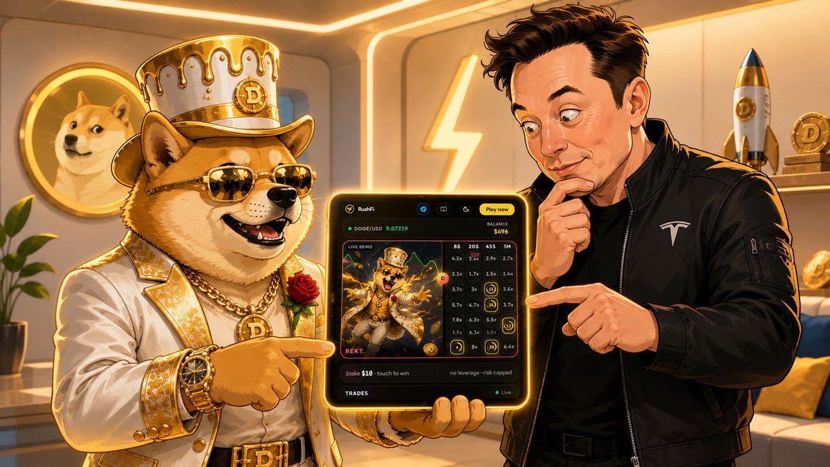 RushhFi's tweet photo. Dogeoro explaining the perfect tap to the rocket guy.

The rocket can wait.

The grid comes first⚡️ https://t.co/2ZpSBNKQgC