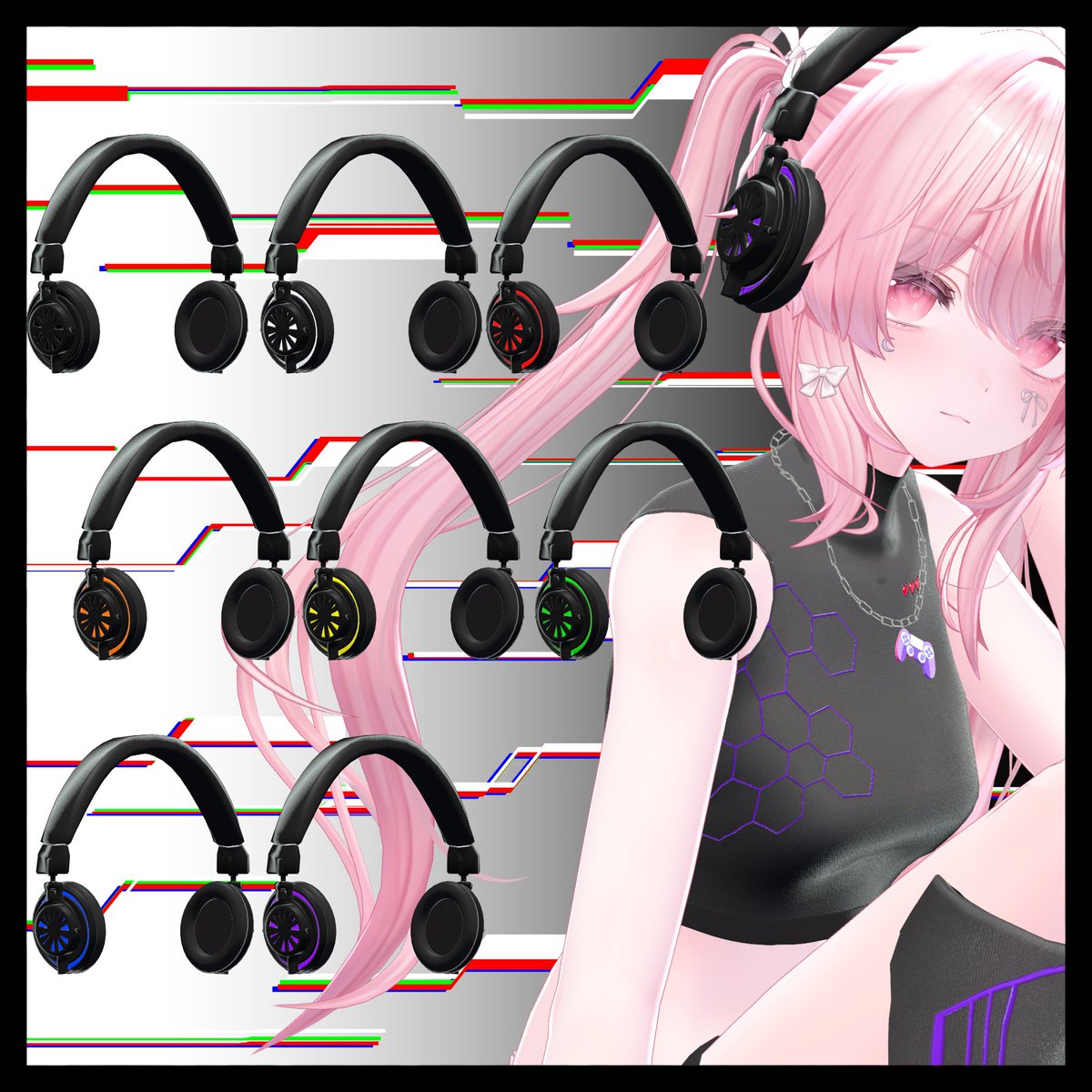 otuh_booth's tweet photo. ⚡ SIGNAL // ONLINE [ PhantomGrid ]

サイバーな世界観を演出するアウターとヘッドフォン。

シャープなシルエットと発光ラインが、静かな存在感を放つ。

選ぶのは、白か、黒か。

──だが、それだけでは終わらない。

発光カラーは8色から自由に変更可能。
選択次第で、同じ衣装はまったく異なる表情を見せる。

君だけのシグナルを刻め。

🎁RPプレゼントキャンペーン開催中！
抽選でフルセットが当たるチャンス。
参加は引用元の投稿から。

#VRChat ＃おとうふやさん