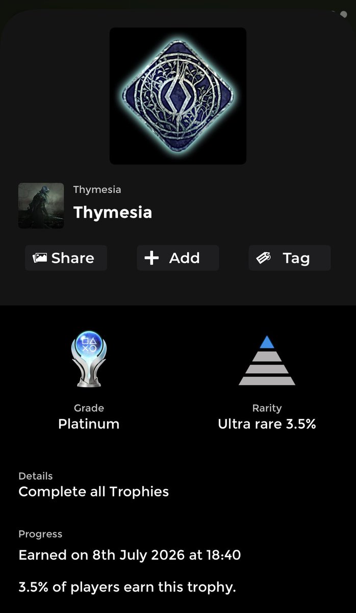 SMAHM_'s tweet photo. PS5(Thymesia
Difficulty: 3/10
🏆 439 https://t.co/wIQ8hFoZgn