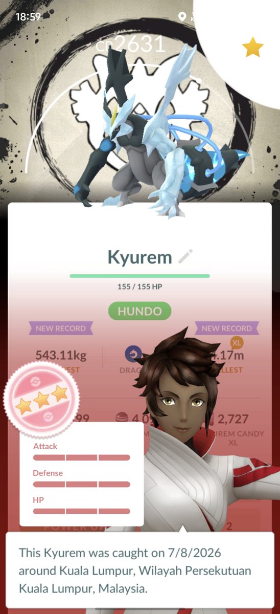 GaryGor98's tweet photo. Hundo of the day (HOTD) 
Thanks Niantic for these rewards! 
Will keep fighting until the last day of Go Fest 2026! 
Good luck all and have fun! 
#pokemongo #pokemon #niantic #gofest #gofest2026 #malaysia https://t.co/uIVcptCj4T