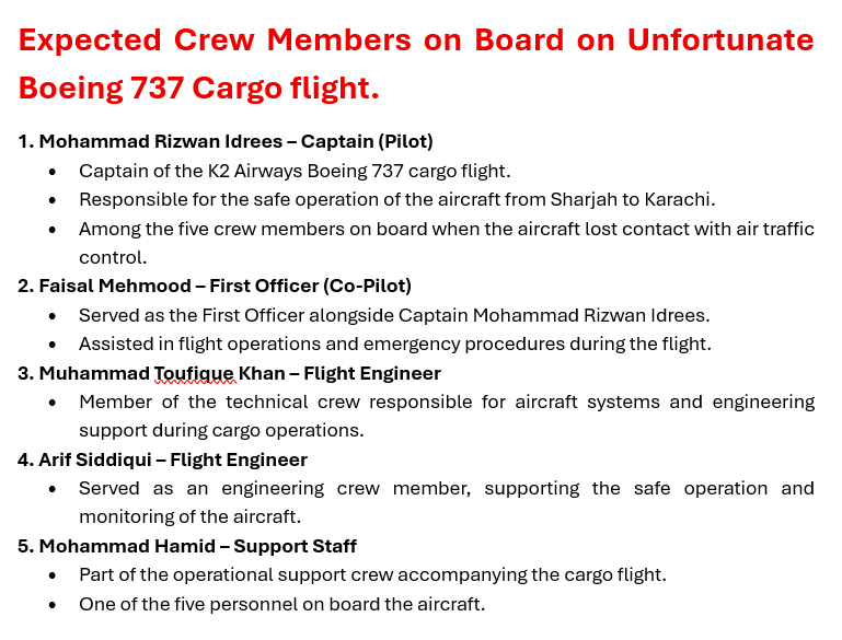 NaseerNajam's tweet photo. #KarachiPlaneCrash #Boeing737 #CargoPlaneCrash #PakistanNews #BreakingNews #AviationNews #AviationSafety #K2Airways #SharjahToKarachi #PlaneCrash #CargoFlight #Pilot #FlightCrew #RememberTheCrew #Condolences #PrayForPakistan #PakistanAviation #AirCrash #RestInPeace #NewsUpdate https://t.co/dyIg5CAnBV