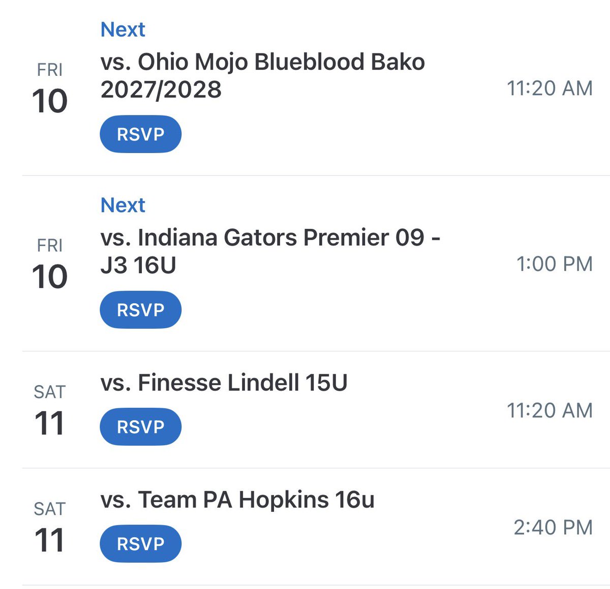 GPolkabla's tweet photo. I’m excited to be back on the road again for the Stingrays tournament! Below I’ve attached our game times and will soon post the fields! @SHUgriffinsSB @CALU_softball @LC_LadyFalcons @IUPsoftball https://t.co/GyKLUwfwFL