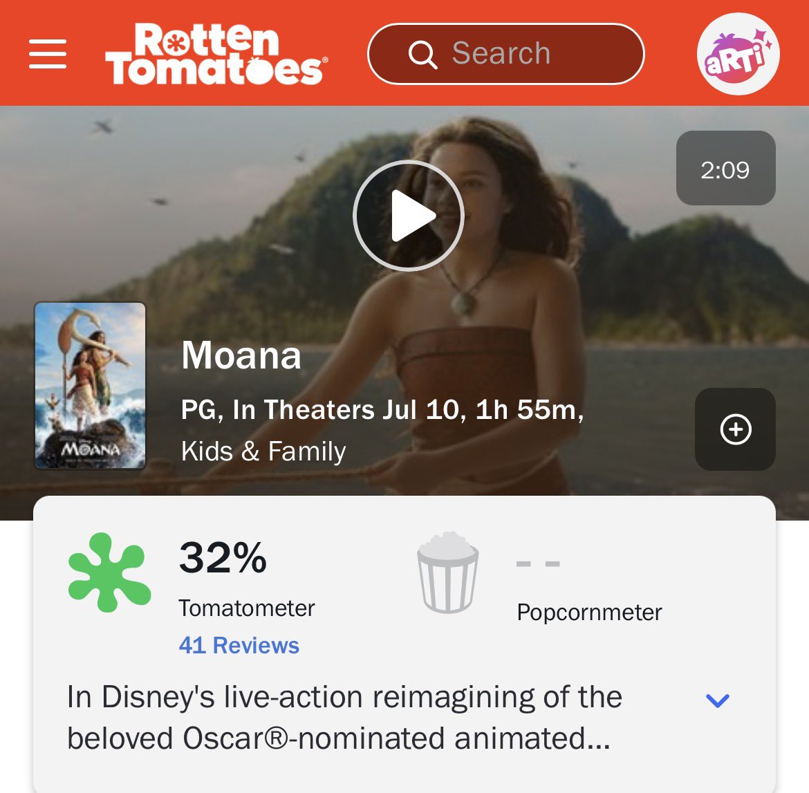Boxreport's tweet photo. Alguém pediu um caça níquel?

"Moana" debuta com 🍀 32% de aprovação da crítica no Rotten Tomates. https://t.co/TD8T7RdOxE