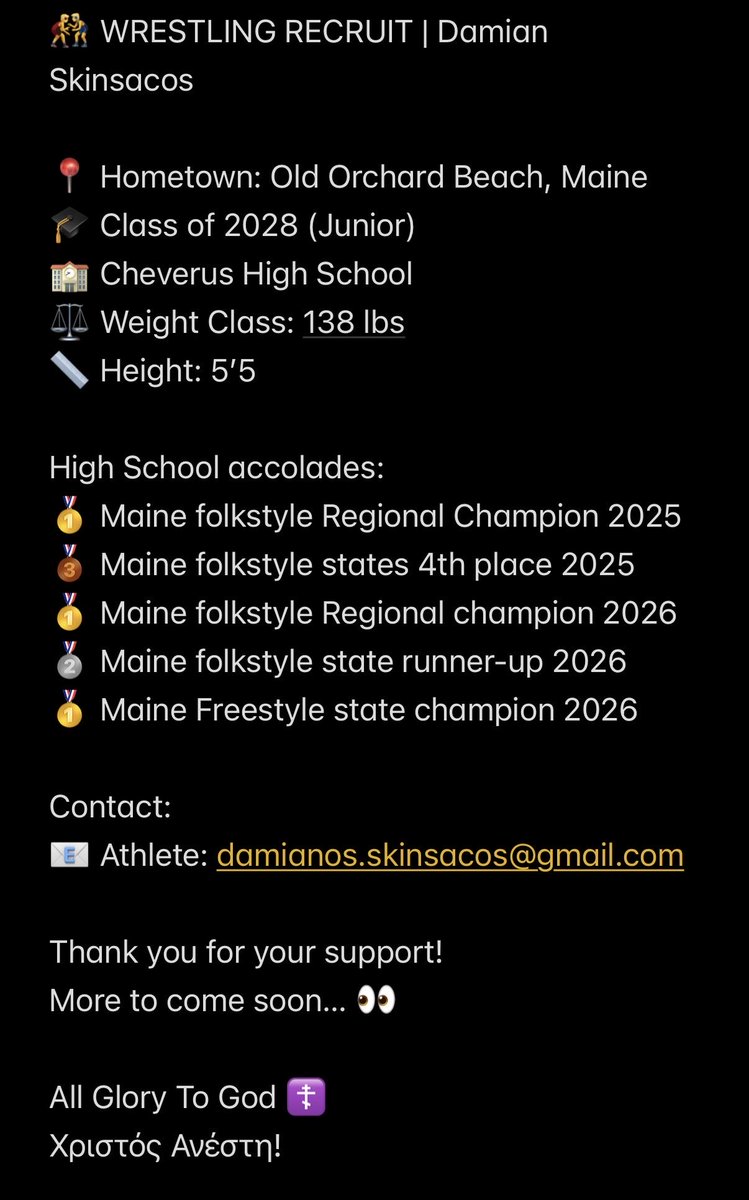 damianskinsacos's tweet photo. #WrestlingRecruiting #CollegeWrestling #MaineWrestling #ClassOf2028 https://t.co/8KGKhvkuzI