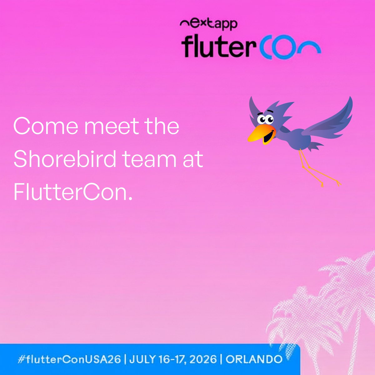 AbhishekDoshi26's tweet photo. Orlando, we are coming for you! 🌴
The @shorebirddev team will be at FlutterCon. If you want to stop waiting days for app store reviews and ship instant hotfixes, come find us.
Who is attending?
Drop a 👋 below so we can connect!
#Flutter #FlutterCon #Dart #Shorebird https://t.co/9ozyNOXNmh