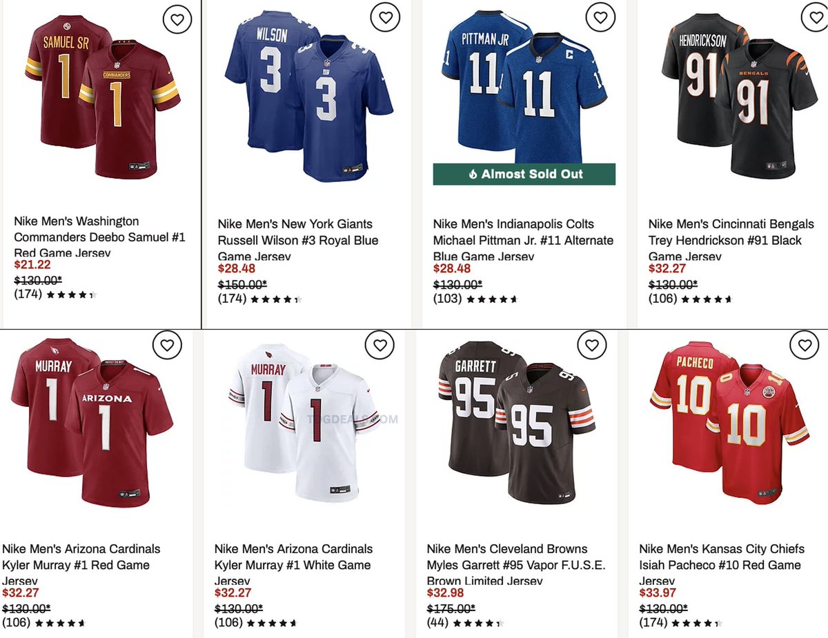 $130 NIKE MEN'S NFL GAME JERSEYS FROM $21.22 🔥🏈 Tons of Nike