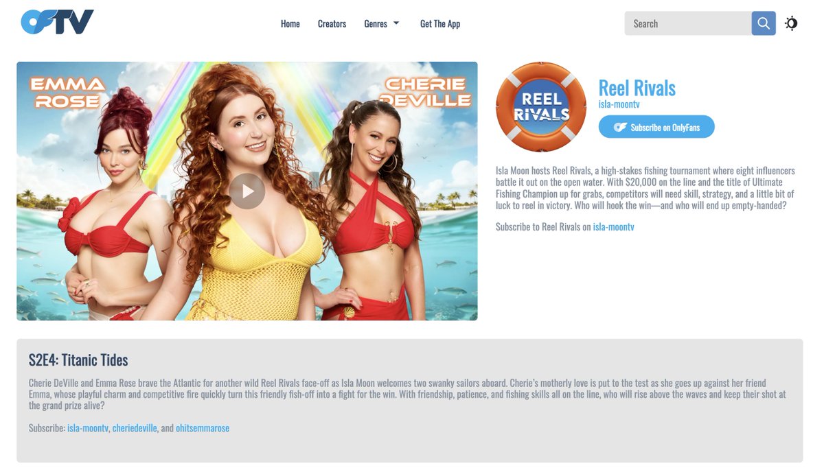 OhItsEmmaRose's tweet photo. IT’S FINALLY HERE 😭🎣

My episode of Reel Rivals is out now on @watchOFTV!!
Me vs @cheriedeville - $20,000 prize on the line 👀
S2E4: Titanic Tides 🌊 - https://t.co/sjSTtaqsFe

#IslaMoon #ReelRivals #OFTV #OnlyFansTV #Fishing #RealityTV

Hosted by @islamoon98 https://t.co/YbHrD4dbNK