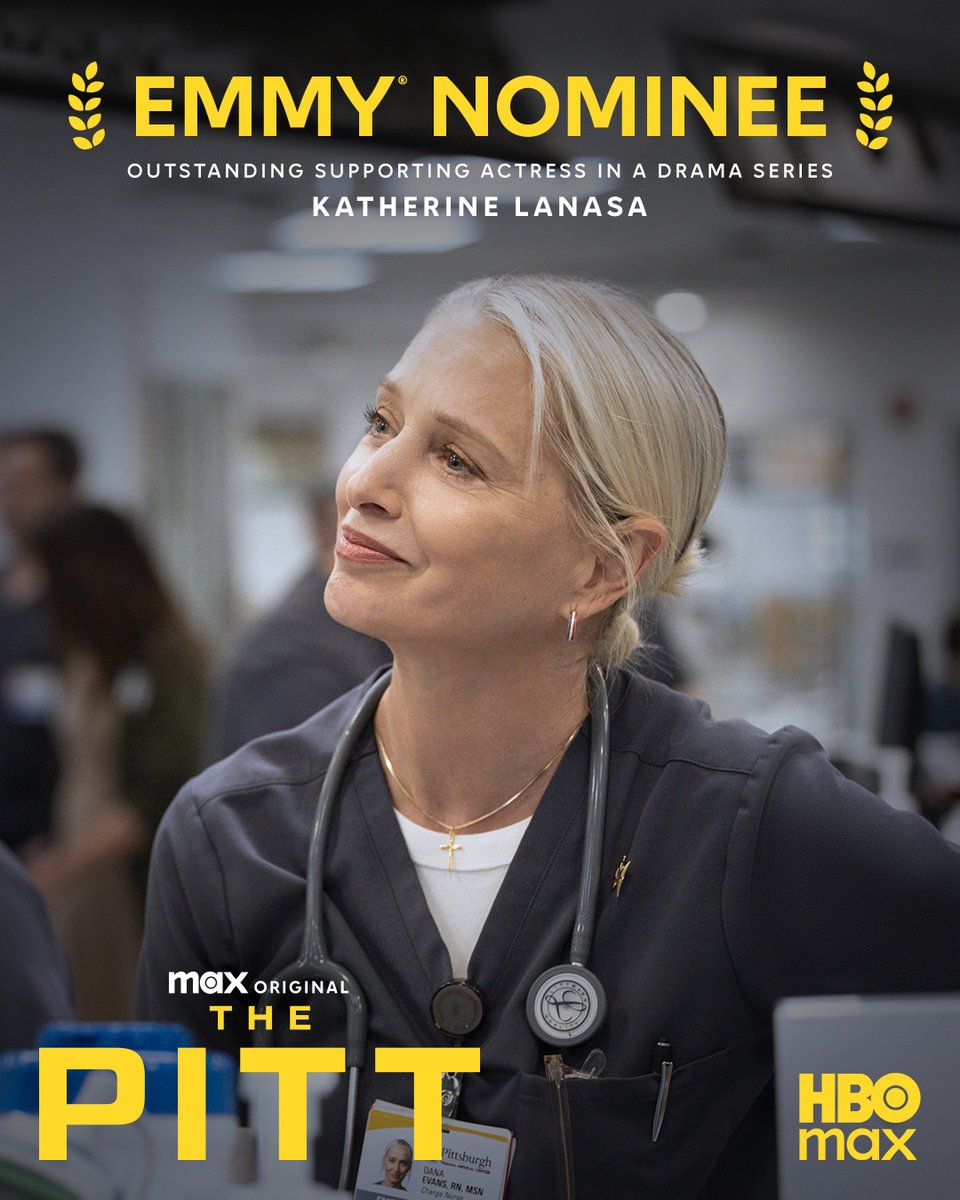 hbomax's tweet photo. Doing real good. #KatherineLaNasa #ThePitt #Emmys https://t.co/WMnDxg0WfN