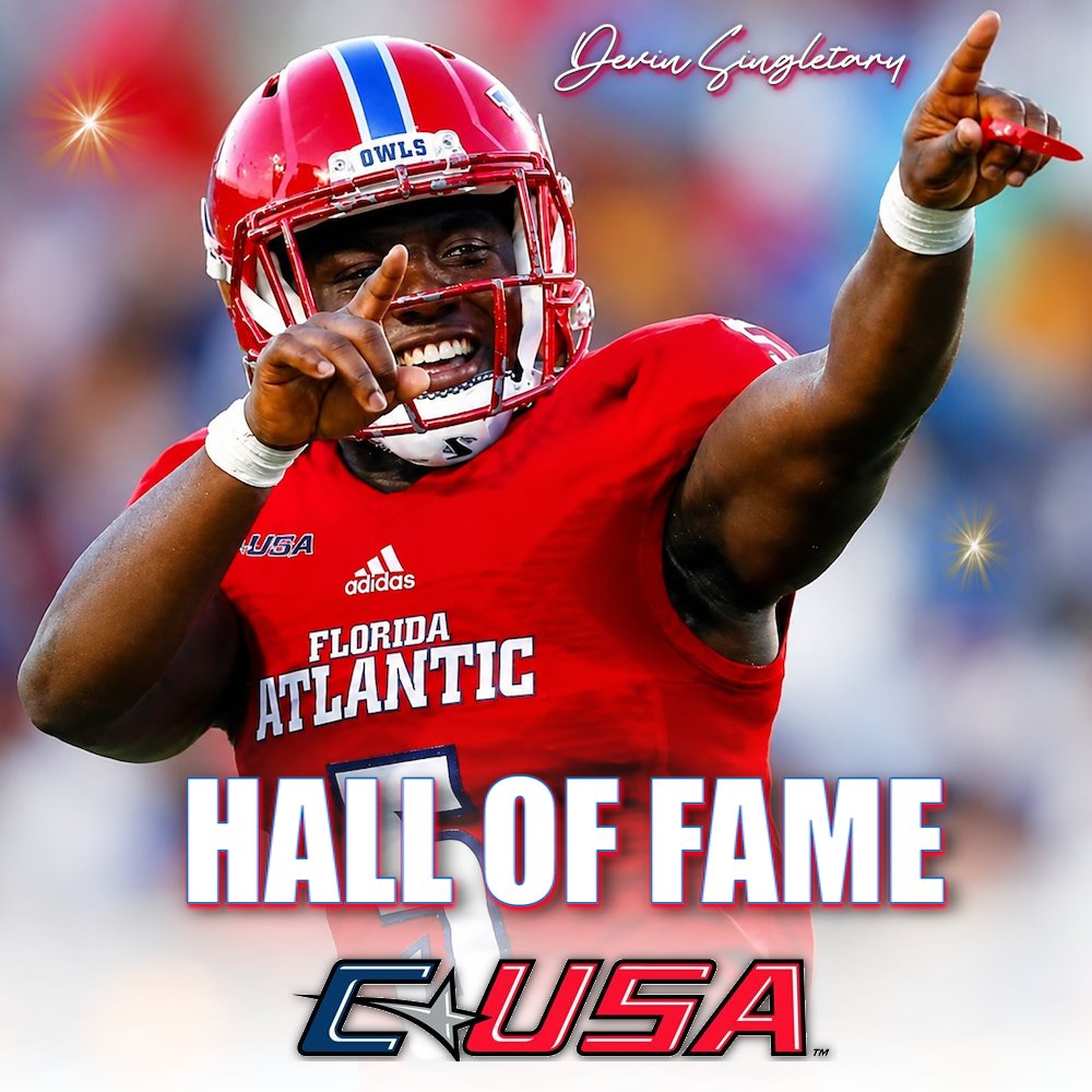FAU_Owls_Nest's tweet photo. CONGRATS to #FAU 🐐 RB @motorsingletary on being named to the 2026 CUSA Hall fo Fame Class! Finished his career as an Owl with 4,280 yards, 66 TD RUSH, both most in @FAUFootball history. His 67 TD rank No. 1 all-time among CUSA players. Owls UP Motor 👌 https://t.co/RkE8F5okFY