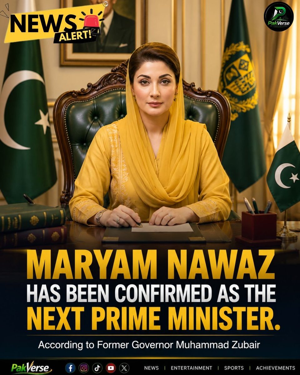 PakVerseMedia's tweet photo. 🚨 Maryam Nawaz Next PM?
Former Governor Predicts She Will Lead Pakistan One Day! 🇵🇰

Analysis: A political opinion—not an official PML-N announcement—but it's fueling fresh debate over Pakistan's future leadership.

#MaryamNawaz #PakistanPolitics #PMLN https://t.co/fHPR6mEuYh