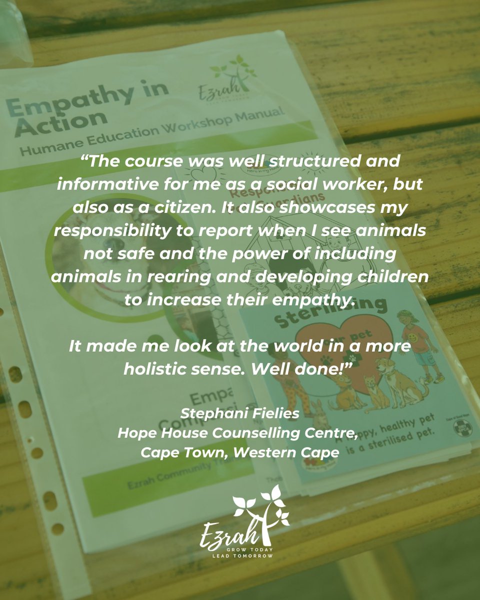 EzrahCtd's tweet photo. Join the movement of kindness by enrolling in our free online Empathy in Action course today. Learn more at https://t.co/FGQTEAv8sk.
#EmpathyinAction #humaneeducation #childprotection https://t.co/1trDnvUWrs