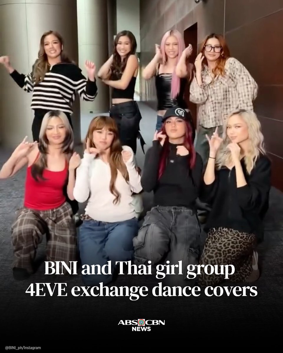 ABSCBNNews's tweet photo. Have you watched BINI and Thai girl group 4EVE exchange dance covers?

READ: https://t.co/rcDBzJQ4pY https://t.co/Fs0VKgmoN2
