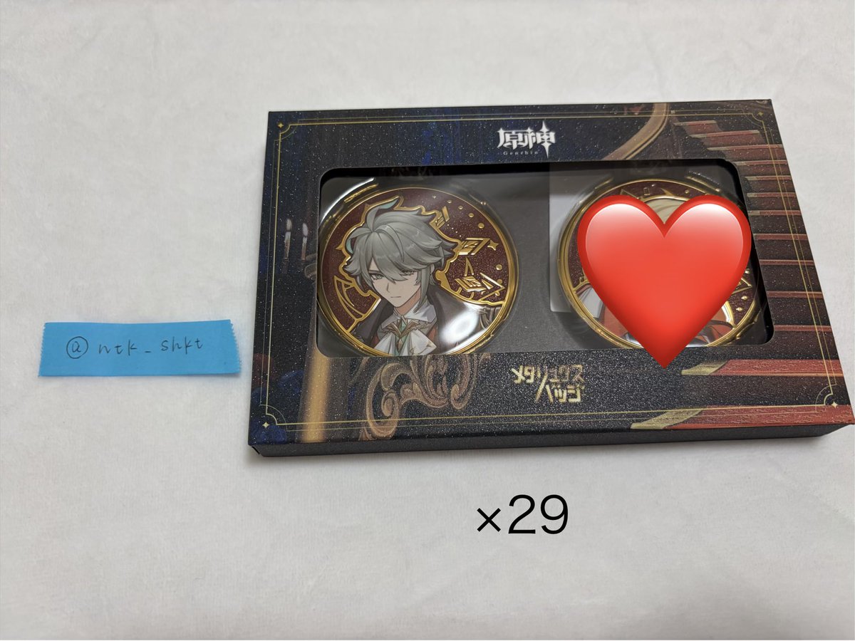 ntk_shkt's tweet photo. 【交換】原神 KFC 缶バッジ

譲: アルハイゼン　29個
求:同種カーヴェ

郵送希望
纏めての方優先

届いたばかりで開封作業等が完了しておりません🙇‍♂️DM連絡の際にはIDと共に個別opp袋に入れた写真送ります https://t.co/yA3gGPyC5Z