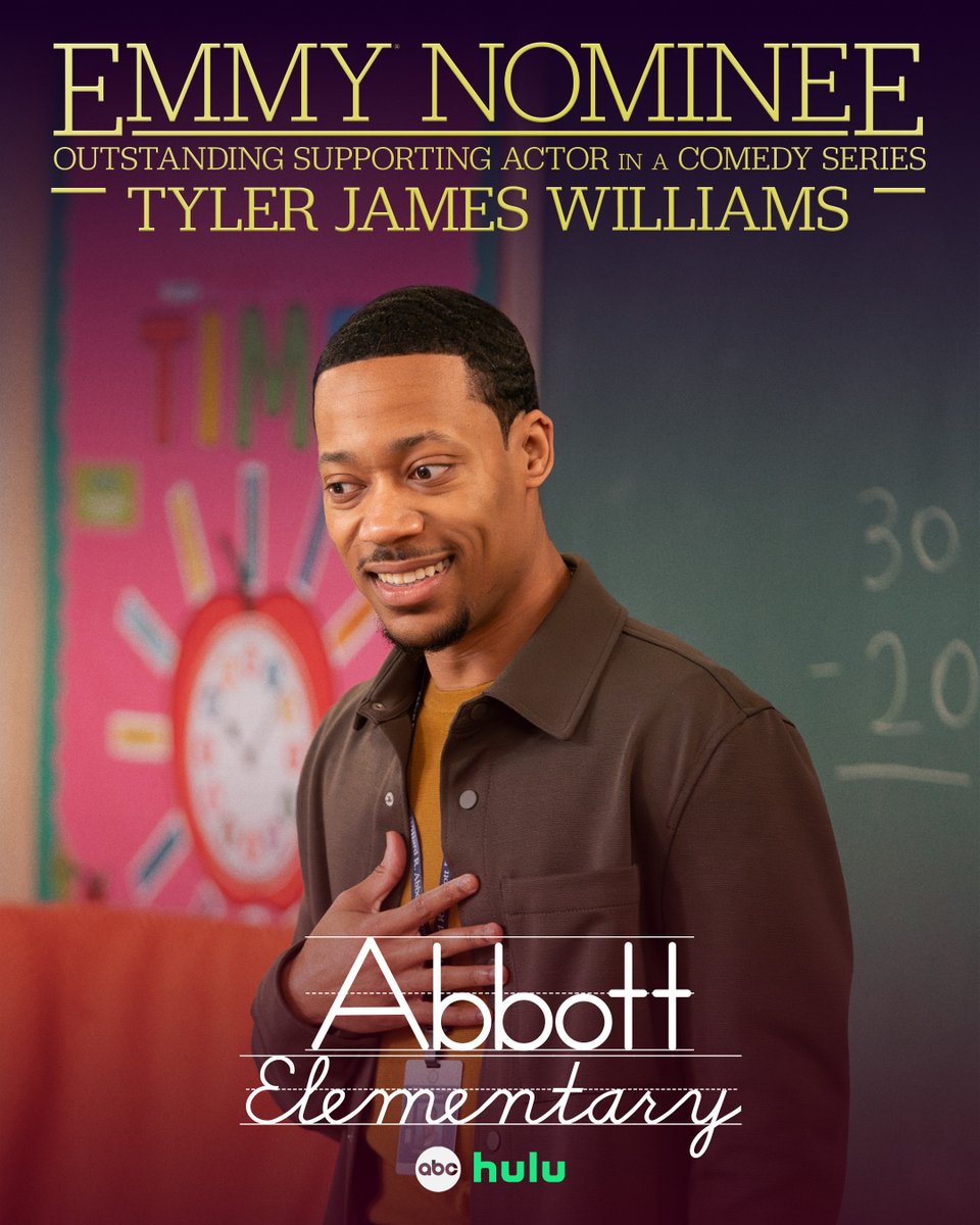 AbbottElemABC's tweet photo. Congratulations to the incredible Tyler James Williams for his Outstanding Supporting Actor in a Comedy Series #Emmy Nomination! https://t.co/CQ17kneQys