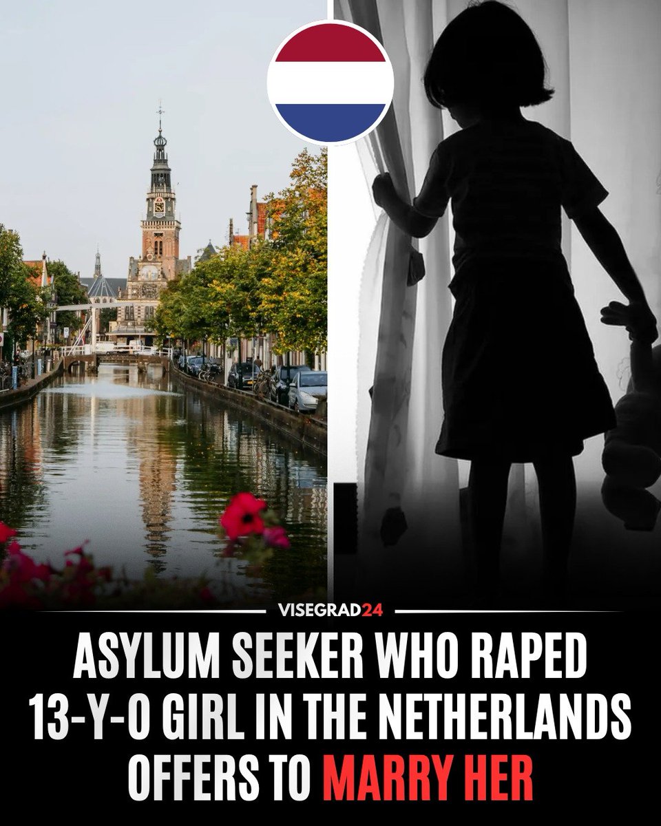 visegrad24's tweet photo. An asylum seeker is standing trial for the rape of a 13-year-old girl in Alkmaar, Netherlands. This prompted opposition parties in the city to demand an emergency council debate over public safety and the city’s asylum reception center.

Prosecutors told the court the girl, who had run away from home, was in a vulnerable situation when the alleged assault occurred. During the trial, the defendant apologized and told the court he wanted to “marry” the girl. The Public Prosecution Service has requested a 30-month prison sentence.
