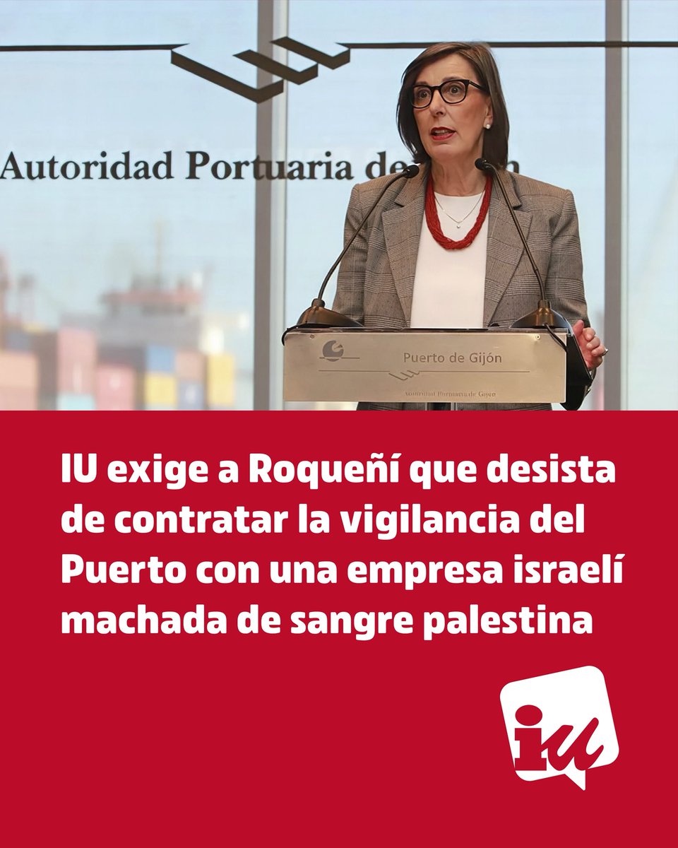 iuxixon's tweet photo. IU exige a Roqueñí que desista de contratar la vigilancia de El Musel con una filial de una empresa armamentística israelí manchada de sangre palestina 

🗣️ @jsllana:  «es ética y políticamente inaceptable» https://t.co/AKaOErP8Mc