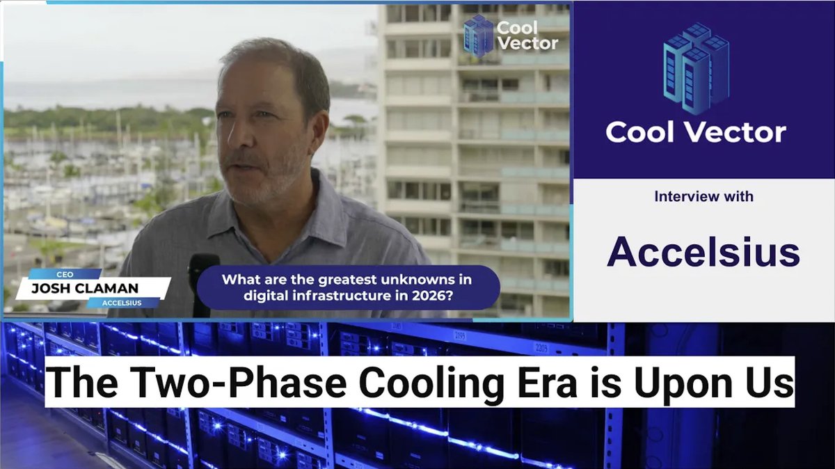 iMillerPR's tweet photo. AI is transforming how data centers are cooled. On the latest @CoolVectorMedia podcast, Josh Claman, CEO of @AccelsiusATX, discusses why two-phase liquid cooling is key for AI's future. Listen: https://t.co/62a39DChpg #AI #LiquidCooling #DataCenters #iMPR #Accelsius https://t.co/FMmMVEzDRF