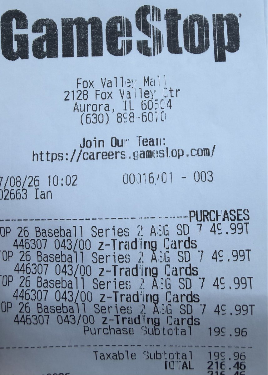 JBCardPullz's tweet photo. Hey @Fanatics @Topps @gamestop maybe I missed the memo and that’s on me BUT when did you stop honoring the Pro Membership benefits? I stopped by my local store today to grab some 2026 All Star Megas to rip for the All Star week and was told you forced them to stop honoring it! https://t.co/Plc2Fcn90W