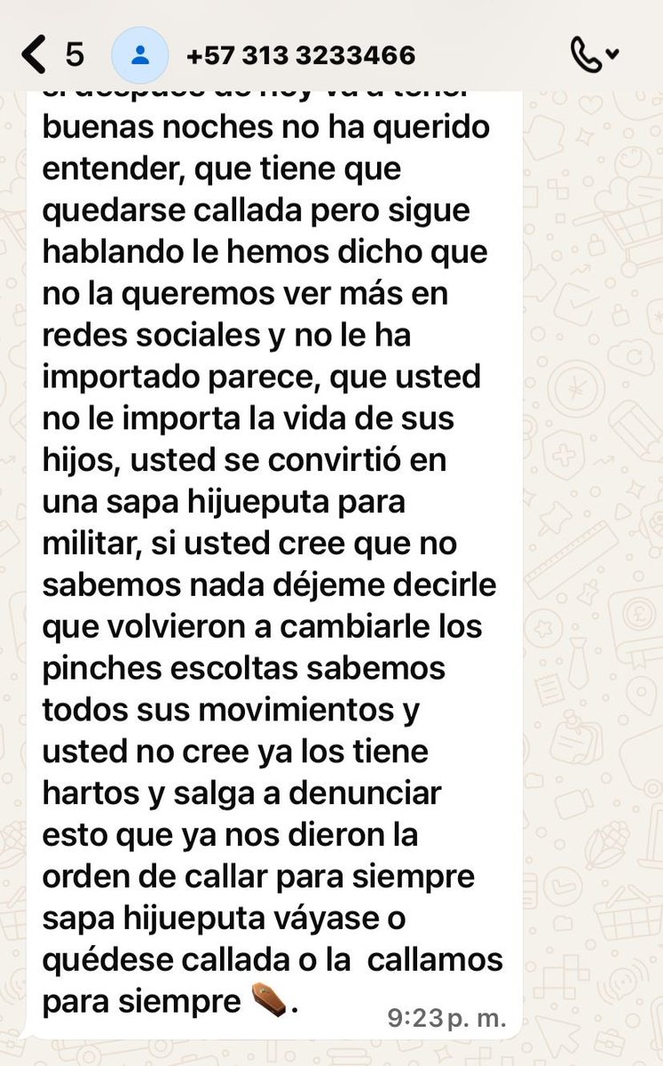 DeisyDorelly's tweet photo. Como de costumbre, hace dos días recibí otra amenaza de muerte, intimidaciones que me llegaron a mi WhatsApp. Yo espero que, con el nuevo gobierno del presidente @ABDELAESPRIELLA , se nos brinden todas las garantías a las mujeres sobrevivientes de la tragedia de los 18,677 niños que fuimos secuestrados, y que hoy, valientemente, estamos denunciando sobre los múltiples crímenes de esos pedófilos hoy congresistas, quienes disfrutaron de curules durante ocho años. Exigimos que la @JEP_Colombia actúe, que empiece de verdad a hacer justicia y que deje de proteger a los criminales. Confío en que, a partir del 7 de agosto, las víctimas seamos prioridad.