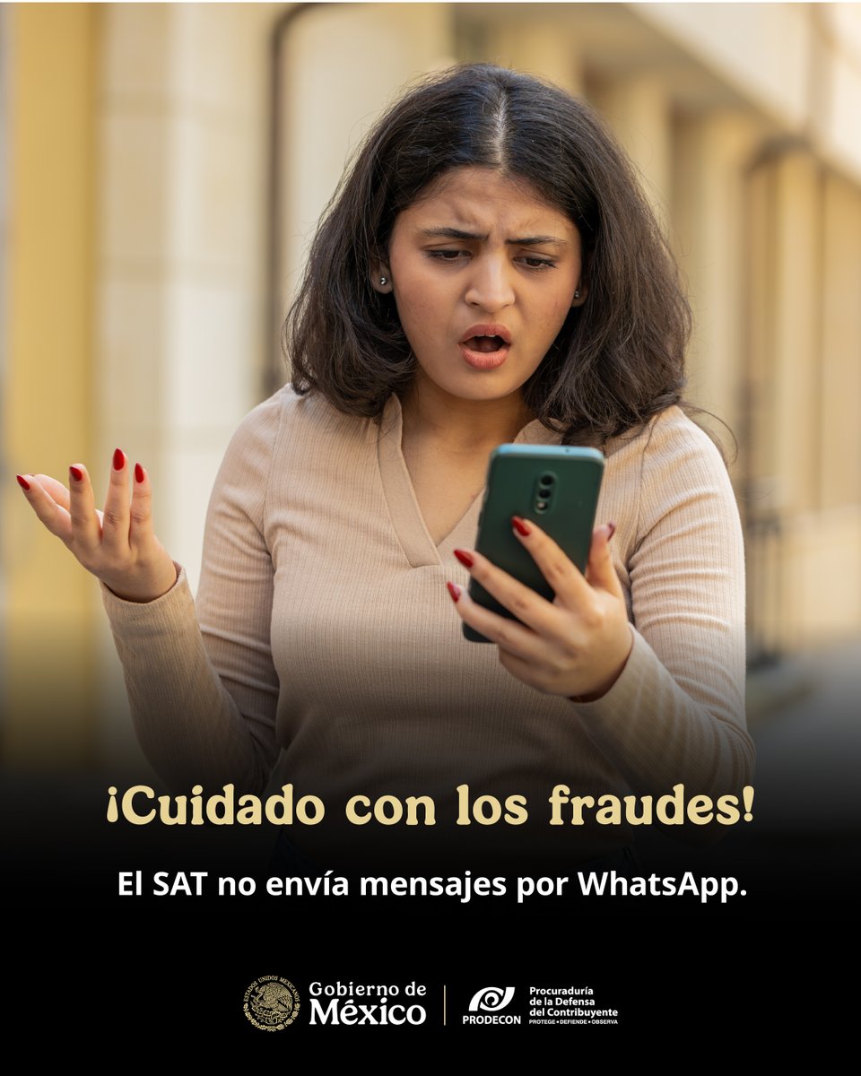 ProdeconMexico's tweet photo. 💡 PRODETip

¿Recibiste un mensaje o enlace dudoso en tu celular y no sabes qué hacer?  📱🚫 

No compartas tus datos personales y evita abrir enlaces sospechosos. 🔐

Ven a #PRODECON, podemos asesorarte.

📍 Ubica tu Delegación más cercana: https://t.co/wjLMMsTeeT 

💬 Chatea en línea con una persona asesora: https://t.co/FtUR3rcX7X  

#PorTiEstamosAquí