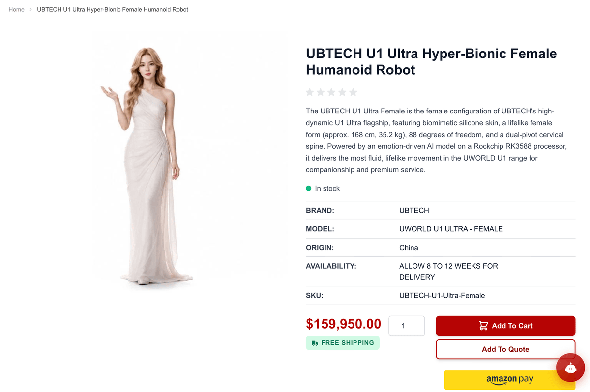 itsolelehmann's tweet photo. so "companion humanoids" are starting to become a thing in China.

one of them just pulled in 13,000 orders on its first day of sales.

(for context Unitree, the biggest humanoid robot maker in the world, shipped around 5,500 humanoids in all of 2025. this robot just booked more than double that in 24 hours.)

it's called the U1, built by UBTech in Shenzhen, the first humanoid robot company to ever go public.

most humanoids are built for factories and warehouses, but this one was built for keeping people company.

and the whole design follows from that job.

it comes as a 6-foot man or a 5'6" woman. the skin is silicone, stretched over 88 motorized joints, enough to reproduce about 90% of human movement.

the speed matters as much as the range. when you talk, the face reacts in under 20 milliseconds, faster than a blink. any slower and the reactions would start to feel fake.

the AI underneath was trained to read emotion. UBTech says it recognizes more than 20 emotional states with over 90% accuracy, so it adjusts to how you're actually feeling.

there's no wake word either. you talk, it answers, the same way a conversation with a person works.

and it remembers. your routines, your stories, how your week went. the longer you live with it, the better it knows you. everything it learns stays stored on the robot, nothing gets sent to the cloud.

the demand comes from a real problem.

China has 118 million empty-nest seniors, parents whose kids grew up and moved away.

another 90 million adults live completely alone.

for a huge share of the country, there's nobody home to talk to.

the U1 was built to fill exactly that gap. a presence in the house that talks back, reads your mood, remembers your life.

and the custom orders push it further. UBTech will scan a real person's face, clone their voice, build the robot to match.

so a family can order one that looks and sounds like someone who died (remember that black mirror episode btw??)

however, none of it is fully there yet...

> top models cost over $135,000.
> the battery only runs 2 to 4 hours, which UBTech admits is just where full-size humanoids are today.

they're also donating 100 units this year to seniors living alone and kids separated from their parents.

loneliness is becoming a market. and the Chinese are buying like crazy.

i'm curious to see if this would catch on as easily in the West?