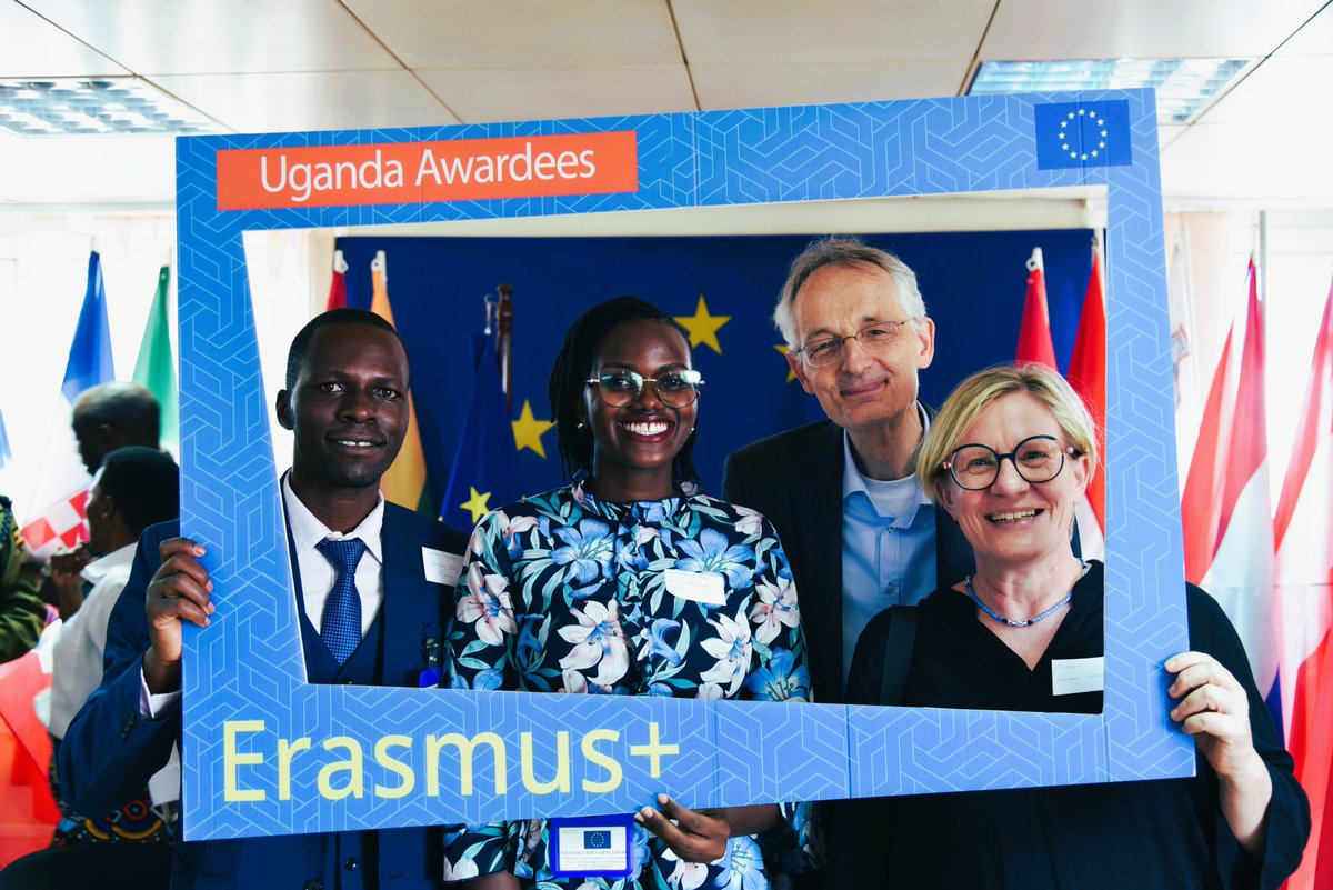 EUinUG's tweet photo. Hearty congrats to 18 🇺🇬 Ugandan students selected for the 🇪🇺2026 @EUErasmusPlus Mundus Joint Master’s scholarships, celebrated today at the EU Delegation.

#TeamEurope wishes you every success as you begin this exciting academic journey in Europe.

#StudyinEurope #EUandUganda50 https://t.co/HoXSqW20Rv