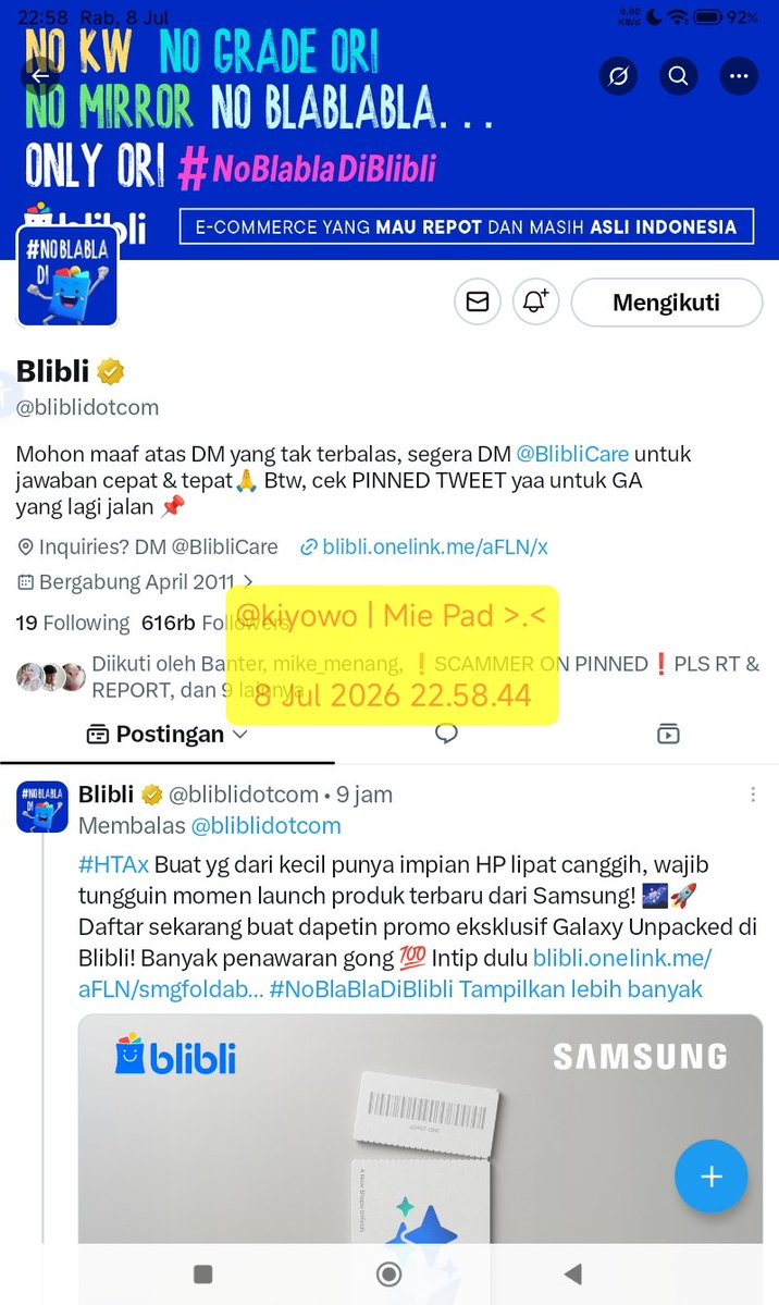 kiyowo's tweet photo. @bliblidotcom @samsungID Gak sabar mau liat apa yang baru dari Samsung. Tebakan aku sih bakal ada inovasi baru dari Samsung, design yang minimalis, fitur edit beragam di kamera, warna yang soft #GalaxyUnpacked #FoldtheDoubt #OwnTheNewShapeXBlibli https://t.co/62yNz6ufyG