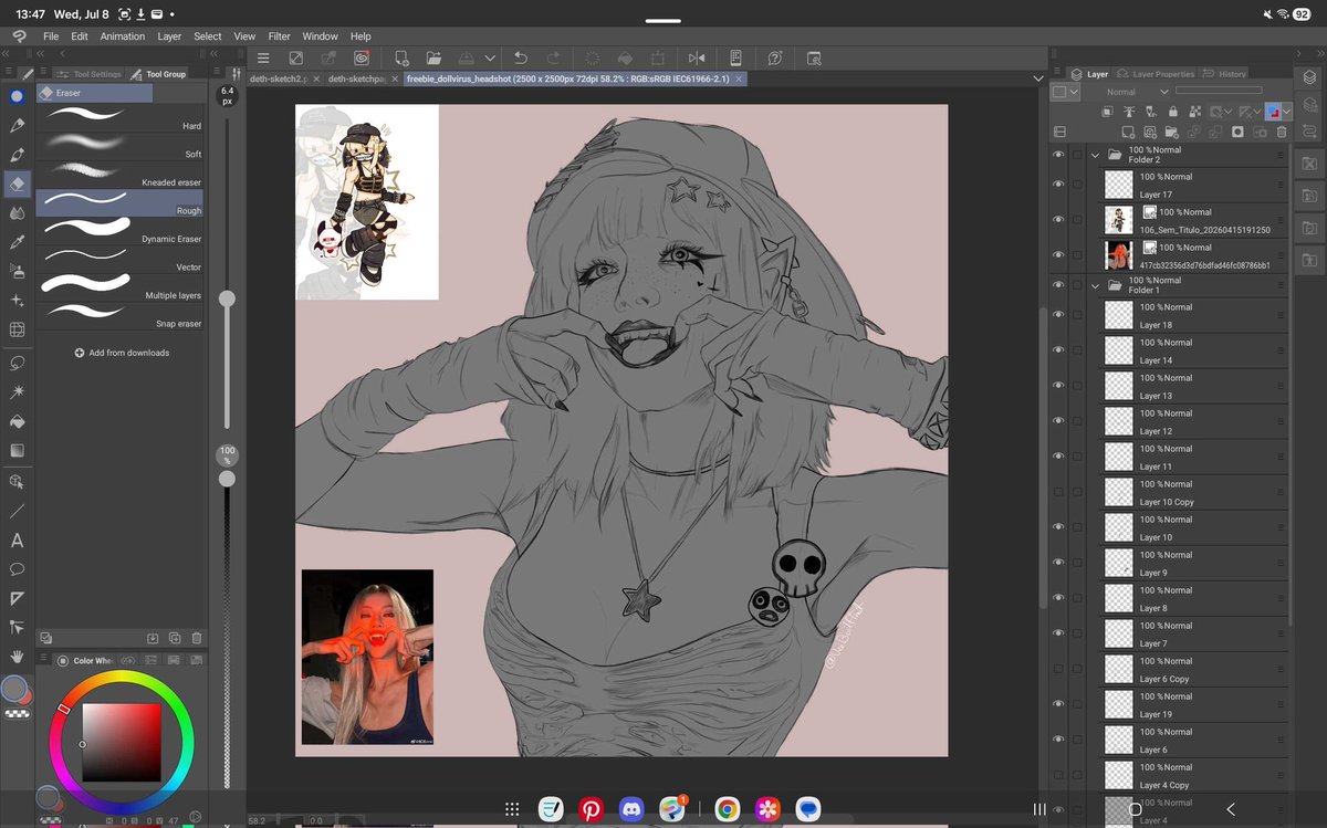 VeeBuiltThat's tweet photo. Gave away some #freeartwork for a fellow on Discord. 
The oc belongs to dollvirus_ 

💃 Sketch Commissions open btw (15€/17$)

#art #sketchart #comms #freeartwork https://t.co/yLs5wmEhcB