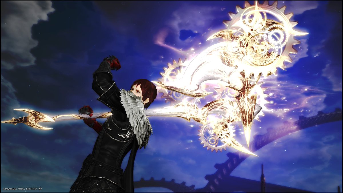 Lucas_ff14_ss's tweet photo. 悩み抜いた末にやはりクリアした時のジョブ武器にしようと決意して交換してきました！うおおおカッコイイーーー！！✨✨ https://t.co/yfOsZ29sUA
