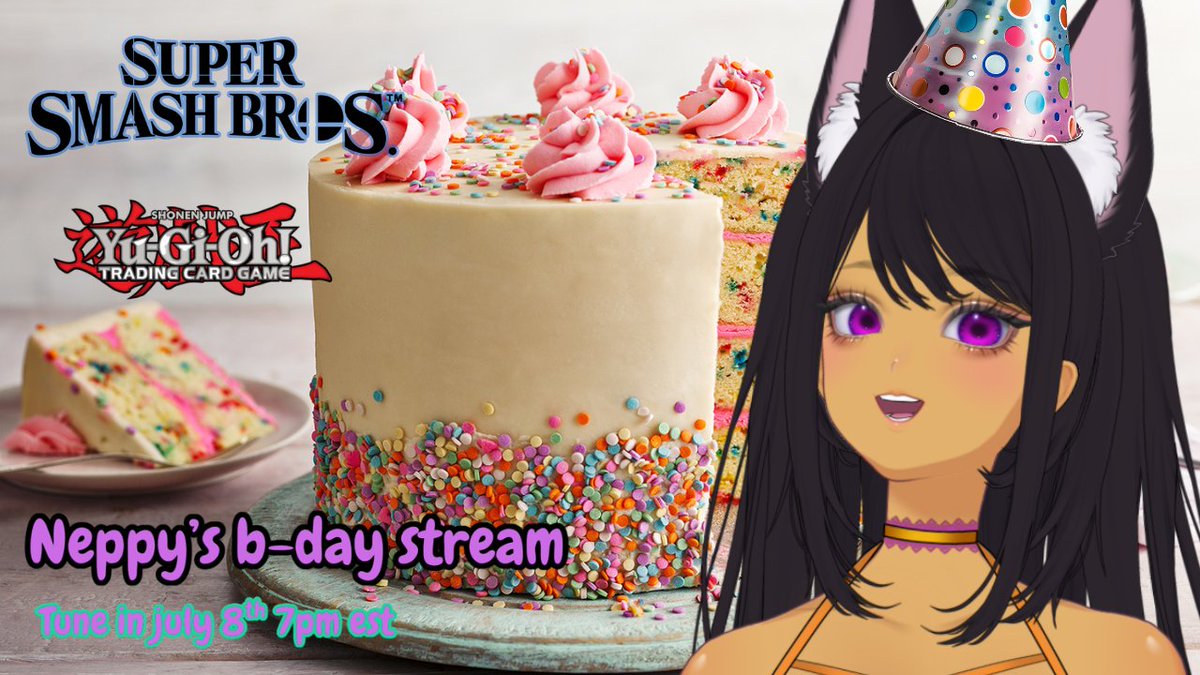 Neppygear56's tweet photo. Hey there yall, today il be doin a b-day stream tonight at 7pm est. i will be opening yugioh tcg booster packs, watching youtube videos and playin smash bros lobby.
i hope to see yall there. #vtuberen #foxvtuber #vtubers https://t.co/Gfsx1zeNcj