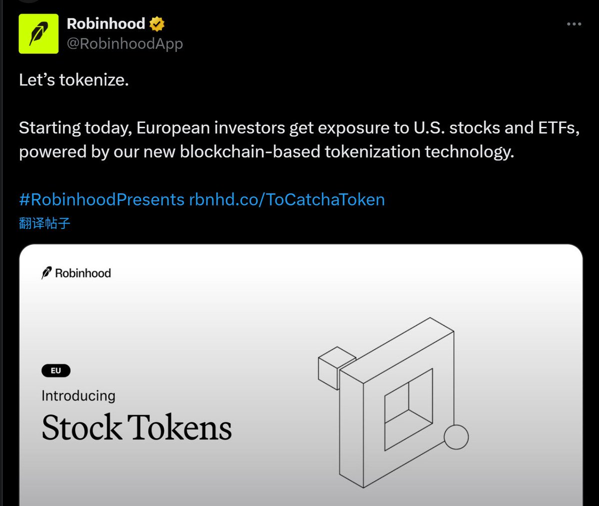 StarPlatinum_'s tweet photo. Beginner’s Guide to RWAs Through Robinhood

RWAs are one of the biggest narrative in crypto over the next few years.

Here’s everything you need to know: 

What are RWAs?

RWA stands for Real World Assets.

Instead of trading assets that only exist on the blockchain, RWAs bring traditional financial assets onchain.

That includes things like:

Stocks
ETFs
Treasury Bills
Bonds
Real Estate
Private Equity
Commodities
Money Market Funds

Why is Robinhood important?

They want to bring traditional finance directly onto blockchain rails.

Their new Layer 2, Robinhood Chain, is built on Arbitrum and focuses almost entirely on tokenized financial assets.

Robinhood already has millions of retail users.

Robinhood actually has two different products: 

- Classic Stock Tokens

These live inside the Robinhood Europe app.

You can buy fractions starting from €1 and trade thousands of US stocks and ETFs directly from Europe.

Robinhood currently charges a 0.10% FX conversion fee since the assets are priced in USD while Europeans trade in EUR.

Trading currently runs almost 24/5, from Monday morning until Saturday morning European time.

- Stock Tokens

This is where things become much more interesting.

Robinhood also launched fully onchain Stock Tokens.

These are ERC-20 tokens that live on Robinhood Chain.

You can hold them inside your own wallet.

Eventually they’ll interact with lending protocols.

Wait… do I actually own Apple shares?

No.

This is probably the biggest misconception around RWAs today.

Buying Robinhood Stock Tokens does NOT make you a shareholder.

Robinhood says this very clearly.

These products give you economic exposure.

They do NOT give you legal ownership.

They do NOT give you voting rights.

They do NOT make you a shareholder of Apple.

Or Nvidia, Or Tesla, Or any other company.

Robinhood Chain is the infrastructure

It’s designed specifically around RWAs.

The chain uses:

- Ethereum security through Arbitrum
- ETH as gas
- Chainlink price feeds
- Uniswap liquidity
- ERC-20 tokenized assets
- 100ms block times
- DeFi integrations
- Lending infrastructure
- AI agent support

Everything is built around making traditional financial assets behave like crypto assets.

What should you actually watch?

Watch adoption.

Watch whether more assets get tokenized.

Watch TVL on Robinhood Chain.

Watch DeFi integrations.

Watch regulation.

Because the winners in the RWA sector will be determined by who builds the biggest financial ecosystem around those assets.

Robinhood is clearly trying to become one of those platforms.