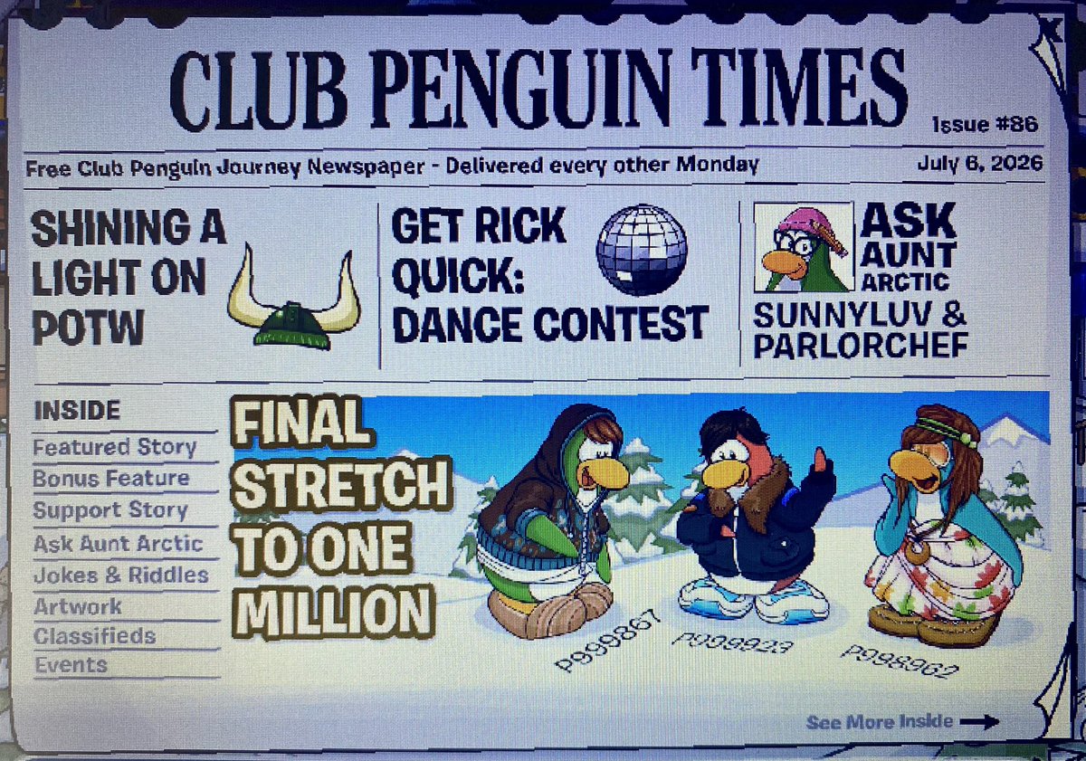 ItsSassyNinja's tweet photo. Club Penguin Journey Issue #86 is out now! @CPJofficial 📰 https://t.co/XC4Nk38ZaH