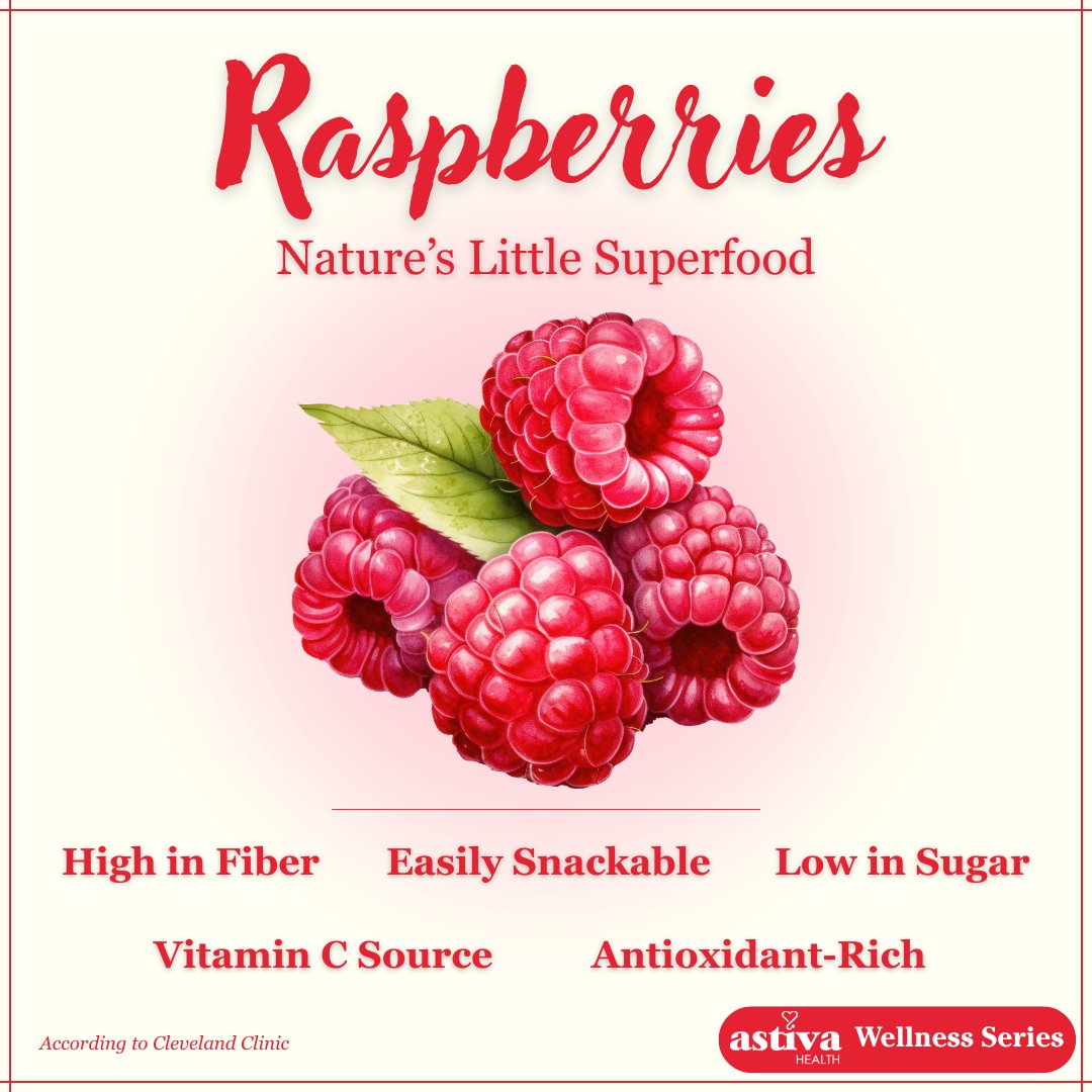 AstivaHealth's tweet photo. Welcome to Astiva Health's Weekly Wellness Series!

🍓Happy National Raspberry Day! 🍓

Most people see raspberries as just mere toppings, but they're actually one of the healthiest fruits on the planet!

Here's why👇

#astiva #HealthyEats #WellnessTips #seniorhealth

1/7 https://t.co/mb0LLiw1Jz