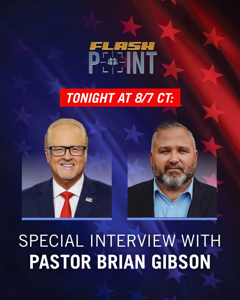 flashpointarmy's tweet photo. Tonight, @genebailey talks with his special guest, @leadpastor for a full one hour power-packed interview! 

Pastor Brian is the founder and lead pastor of @wearehischurch, a multi-campus Spirit-filled church in Kentucky and Texas. A bold voice for revival, Brian carries a heart for the prophetic and the supernatural. He and his wife Jessi minister together with passion for the gospel, the gifts of the Spirit, and religious liberty. They have three children and are committed to building the Church worldwide.

Tonight, we will be discussing Pastor Brian’s new book - Ignited by the Spirit: A Journey Into the Prophetic, the Power of the Holy Spirit, and Your Divine Calling!

Watch this special program LIVE only on the Flashpoint @YouTube, Rumble, @facebook pages & on @TheRokuChannel on the FlashPoint Television Network at 8pm ET/7pm CT!  You can always watch at https://t.co/K4eNfN5ezJ! 

Tonight’s program will not be on the Victory Channel.  For ALL things FlashPoint, always visit https://t.co/1cUxjjxGX4!

#wednesday #briangibson #flashpointarmy #holyspirit #purpose