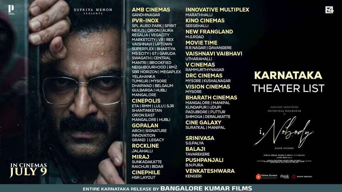 10gMedia's tweet photo. #iNobody Karnataka Theatre List! 

From tomorrow! 

Book your Tickets Now: 

https://t.co/ojYl7Mnclp

https://t.co/5loxd1BRfb https://t.co/KOv9lcvRHr