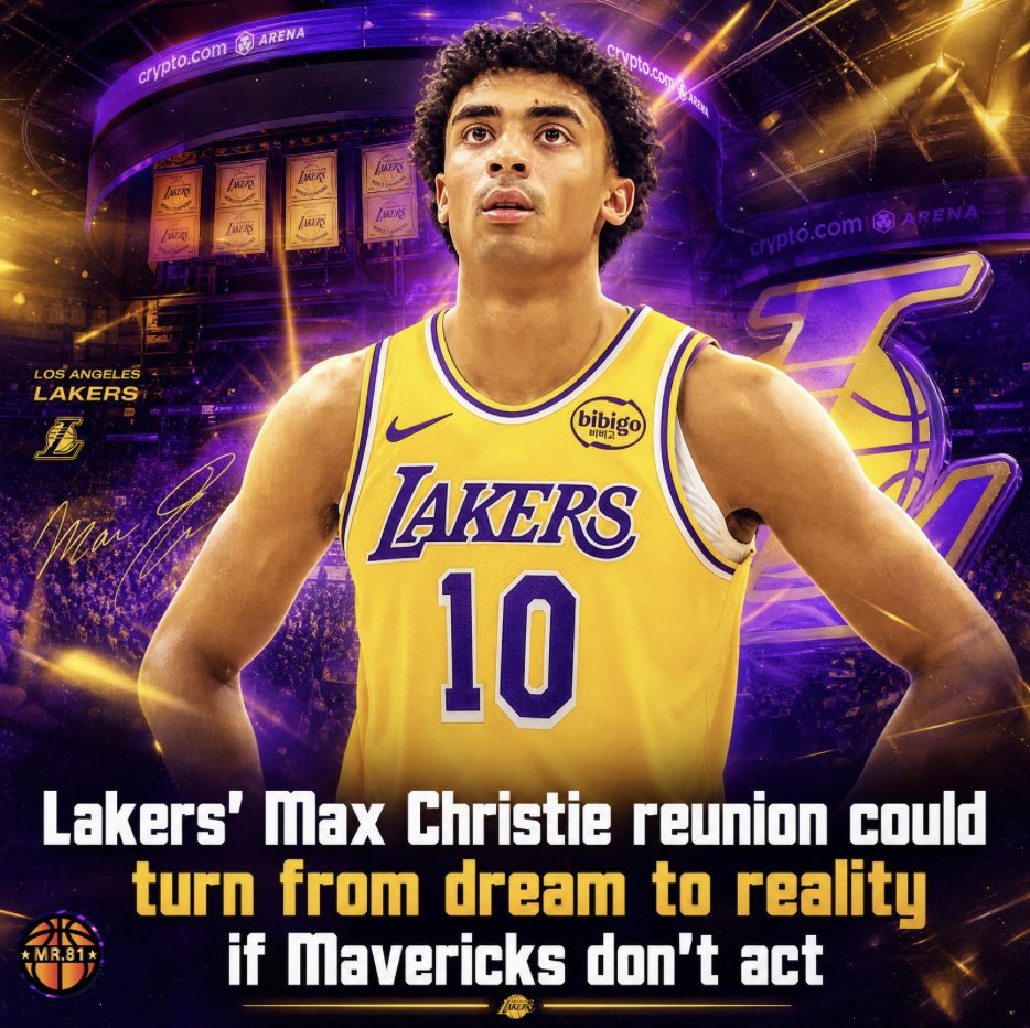 Mr8113439708's tweet photo. 🚨 Max Christie back to the Lakers? 👀💜💛
According to reports , a reunion to the Lakers could become possible if the Mavericks don't extend Christie.
Would you want him back in LA? 🤔👇
📰 Via: The Sporting News
#LakeShow #Lakers #LakersNation #MaxChristie #NBA https://t.co/vplqYdakVt