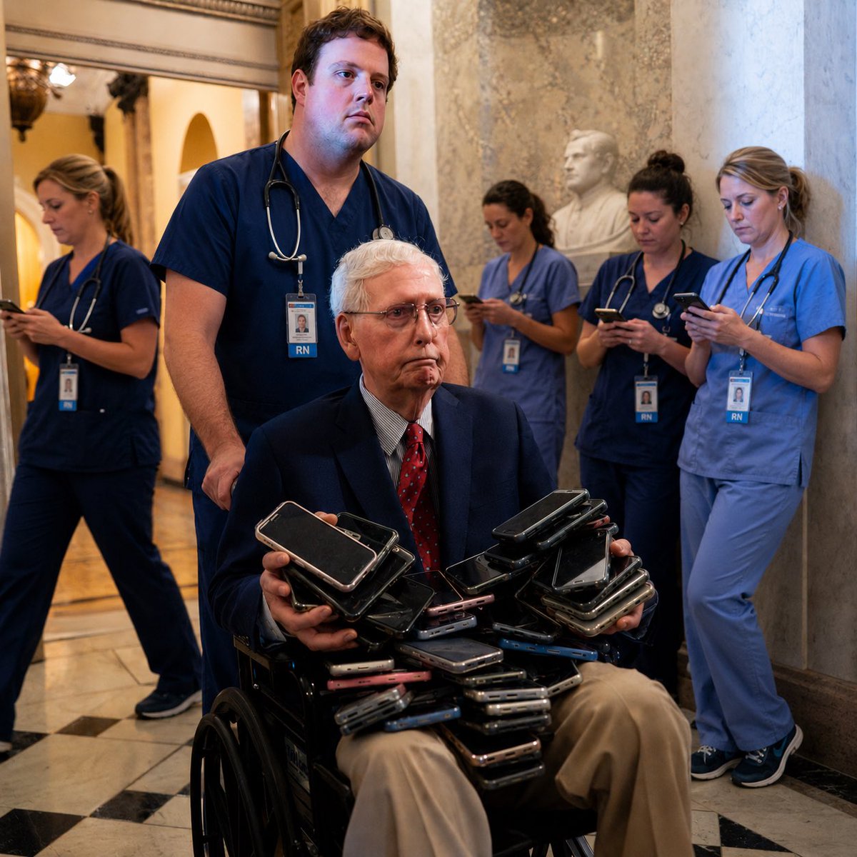 DeniseHenwood's tweet photo. Am I the only one left who hasn’t spoken to Mitch for 20 minutes? #mitchmcconnell #rigortortoise https://t.co/GzJBjsxpMf