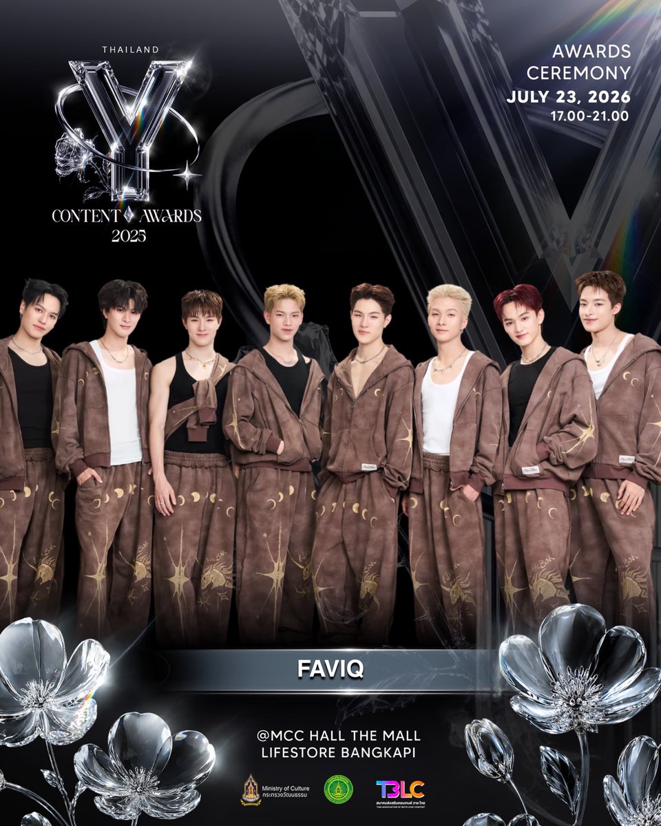TBLC_Thailand's tweet photo. ✨ เตรียมพบกับ FAVIQ ในงาน Thailand Y Content Awards 2025

ร่วมเป็นส่วนหนึ่งของค่ำคืนแห่งการเฉลิมฉลองวงการ Y Content ไทย

📅 23 กรกฎาคม 2569
🕔 17.00–21.00 น.
📍 MCC Hall, The Mall Lifestore บางกะปิ

เตรียมล็อกคิว แล้วมาเจอกัน! ✨

#ThailandYContentAwards2025 #YAwards2025 #TBLC https://t.co/66fs0mlL0D
