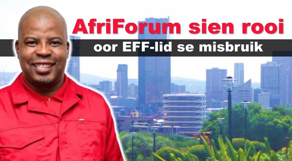 afriforum's tweet photo. .@afriforum  sien rooi oor EFF-lid se misbruik van Tshwane-metro-hulpbronne.
https://t.co/qDK8gxmgyv https://t.co/2XYYi7lCua