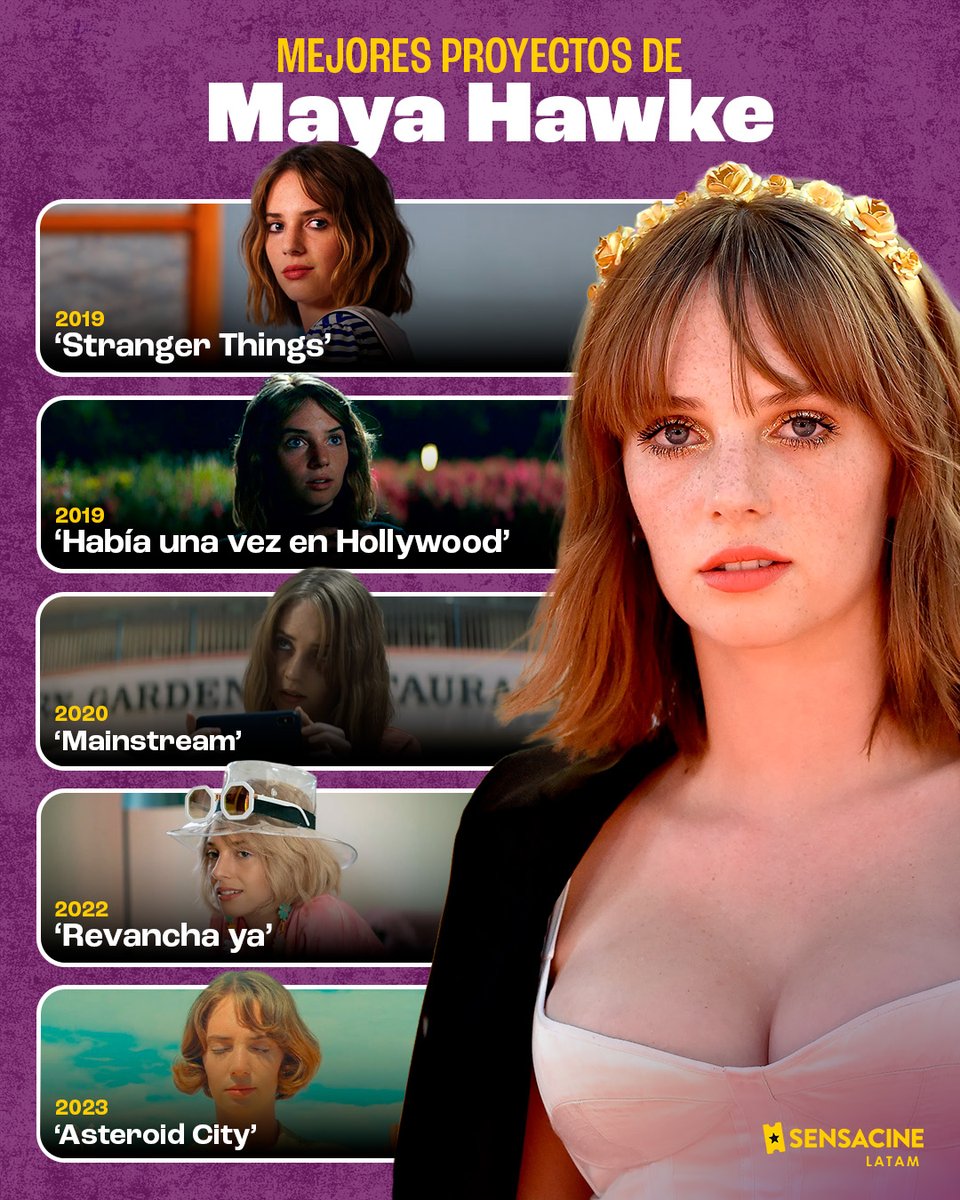 SensaCineLATAM's tweet photo. De robarse el show en 'Stranger Things' a trabajar en el cine de autor con Wes Anderson y Tarantino. Eres grande, Maya Hawke, feliz cumpleaños. 🩷

#MayaHawke #StrangerThings #AsteroidCity #OnceUponATimeInHollywood https://t.co/iBAMqhJwxP