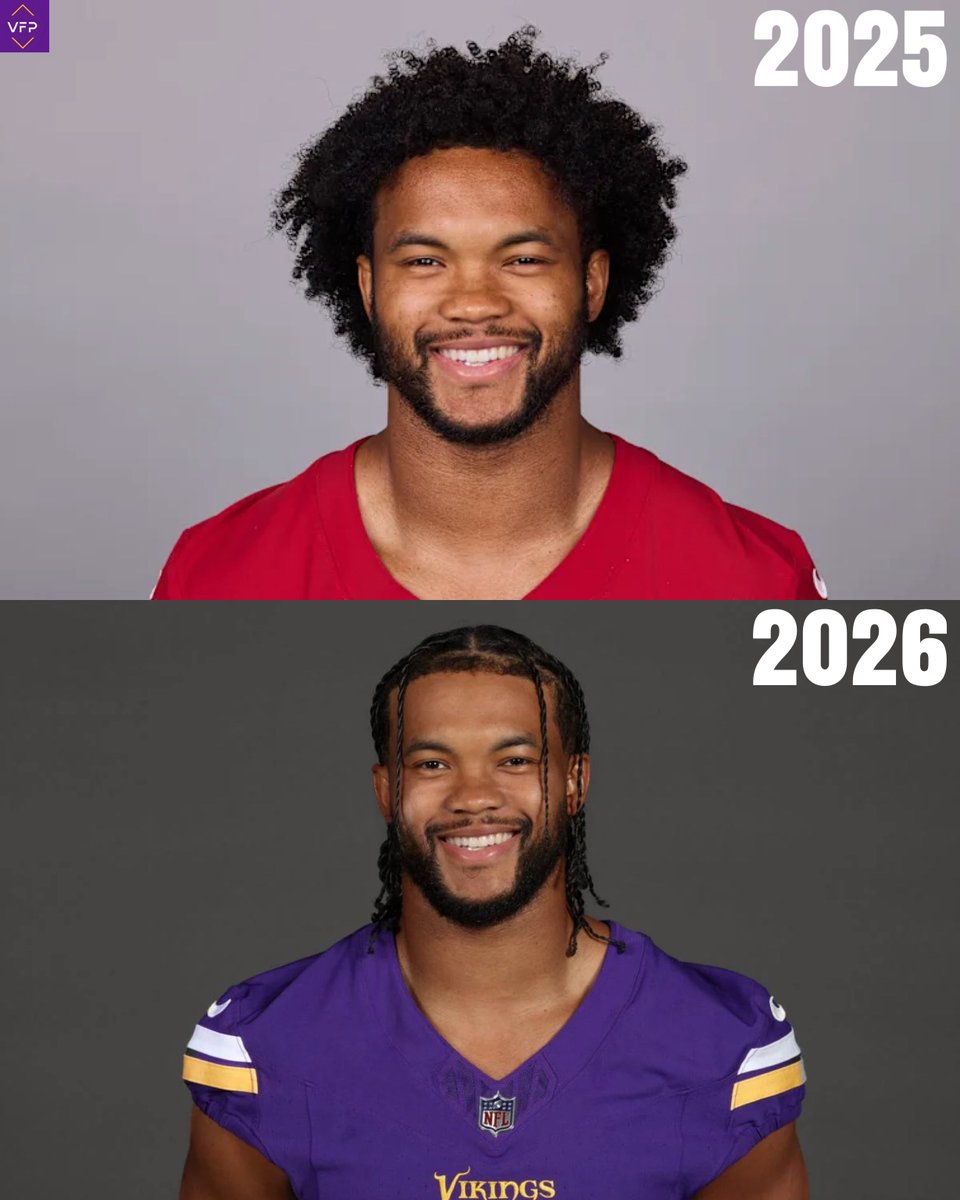 vikingzfanpage's tweet photo. Kyler Murray’s headshot one year apart. 

📸: CourierNews, AP https://t.co/d2wEyKyUtk