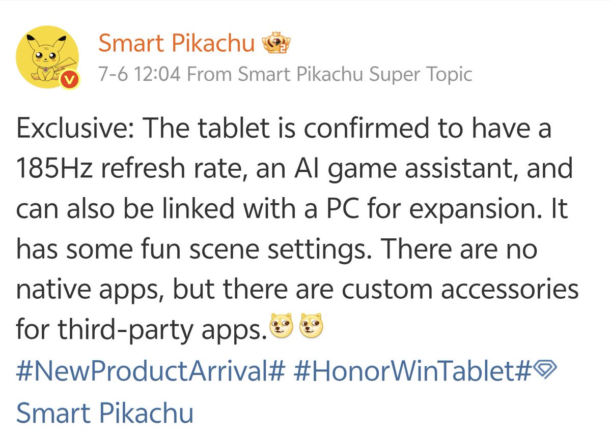 ayansonunigam's tweet photo. Honor Win Tablet 🚨

#Honor #HonorWinTablet https://t.co/B4OKHHVmCK