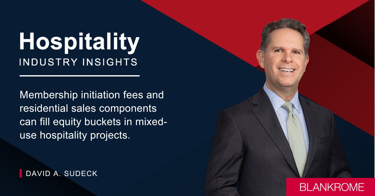 BlankRomeLLP's tweet photo. New #HospitalityIndustry Insights post: David Sudeck looks at how boutique hotel sponsors are navigating today’s lending environment and assembling creative capital stacks. Read the post and subscribe to the blog: https://t.co/0emOUXKBmx

#Hotels #HospitalityIndustryInsights https://t.co/AVS1US9wXH