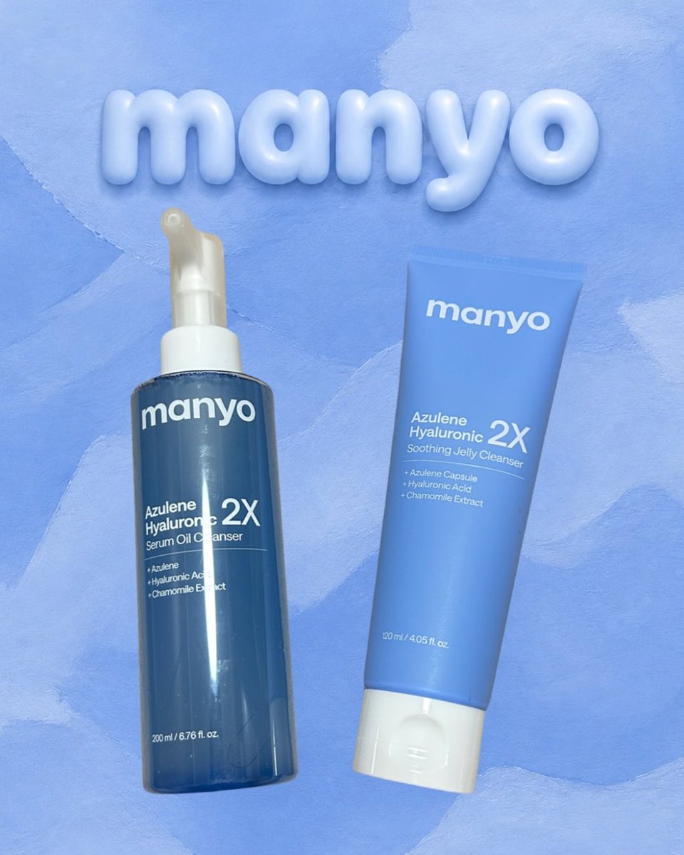 pom_kosume's tweet photo. 【PR】
manyo様より、以下の2点ご提供いただきました！

🩵アズレン ヒアルロン セラム クレンジング オイル
軽いテクスチャーでメイクになじみやすく、洗い上がりはしっとり✨

🩵アズレン ヒアルロン ジェリー クレンザー
ジェルがマイクロバブルに変化して、やさしく洗えてつっぱりにくい！ https://t.co/qTlE4mXZRt