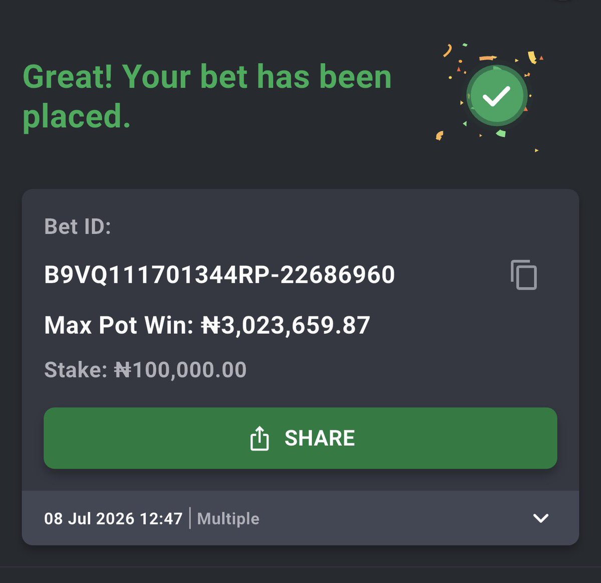 LBWaver's tweet photo. ☘️☘️☘️☘️☘️

30 Odds ➡️ 5K5HBJF
11 Odds ➡️ 5K5HCXG
3 Odds ➡️ 5K5HF9F

#Bet9jacode BET RESPONSIBLY 🔞🔞 https://t.co/I5vSmXJnd3